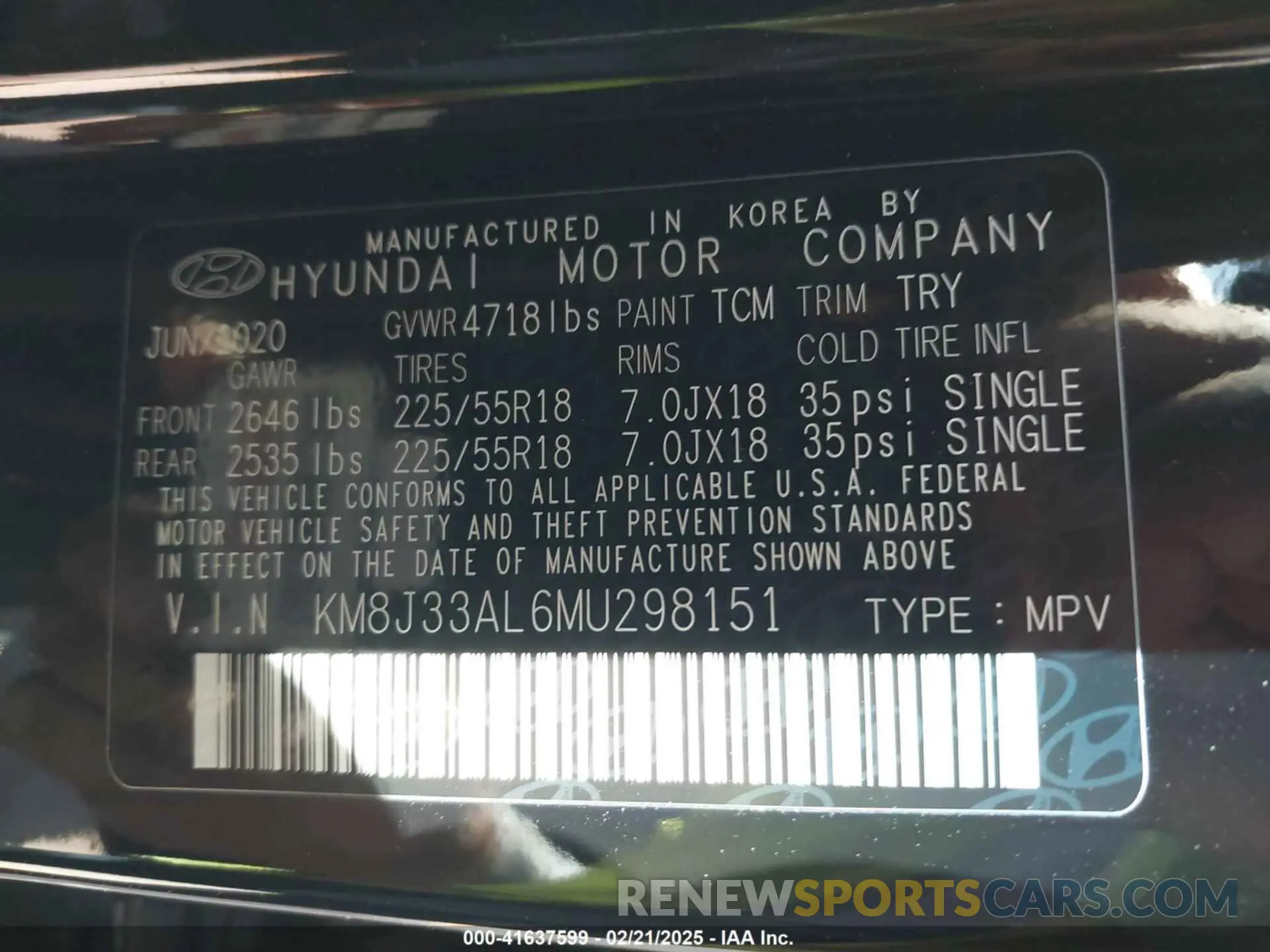 9 Photograph of a damaged car KM8J33AL6MU298151 HYUNDAI TUCSON 2021