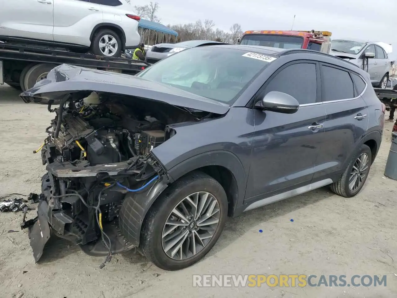 1 Photograph of a damaged car KM8J33AL7MU285036 HYUNDAI TUCSON 2021