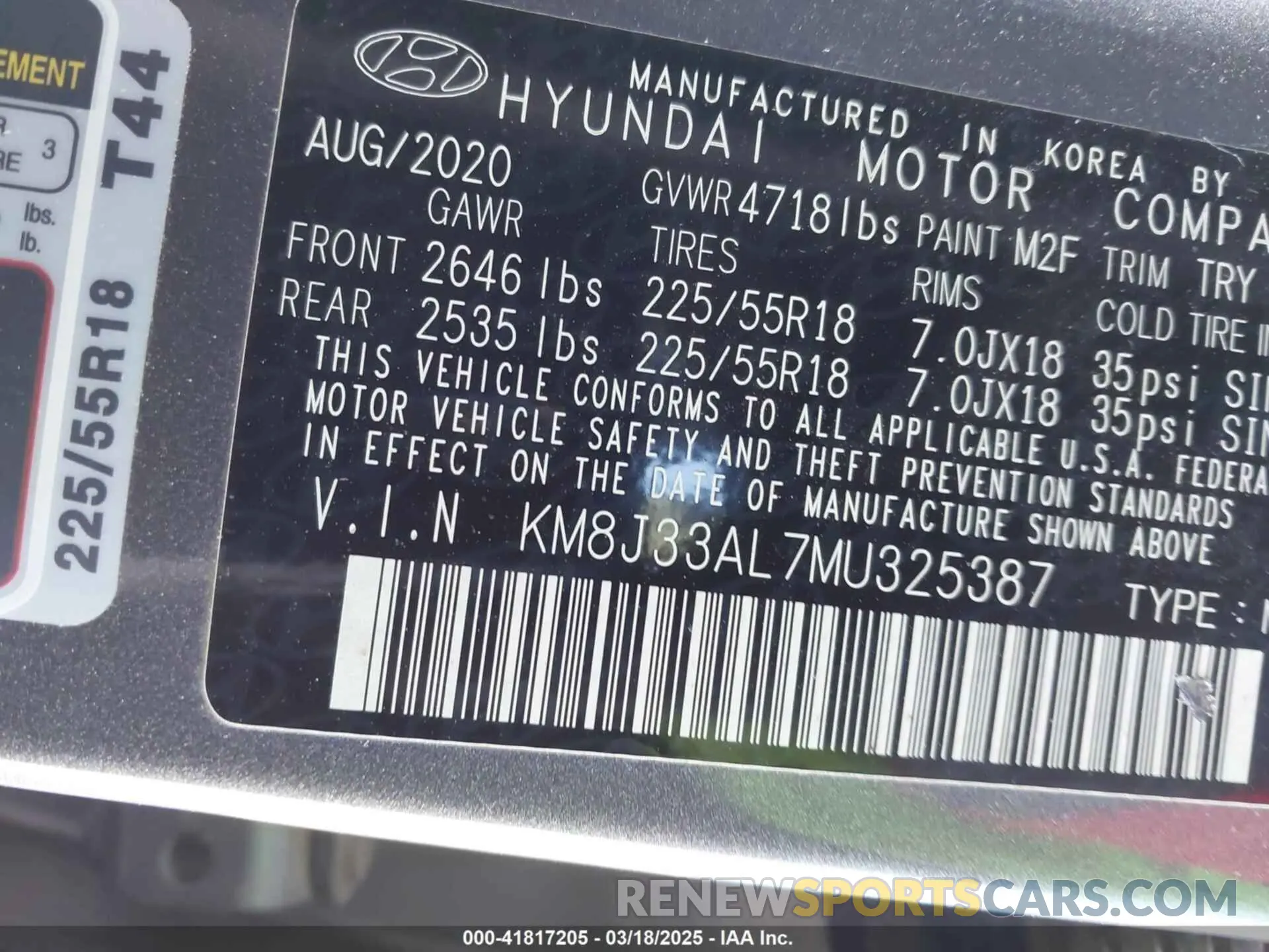 9 Photograph of a damaged car KM8J33AL7MU325387 HYUNDAI TUCSON 2021