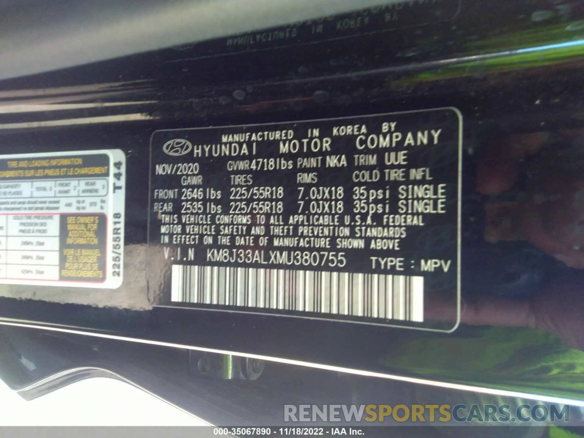 9 Photograph of a damaged car KM8J33ALXMU380755 HYUNDAI TUCSON 2021