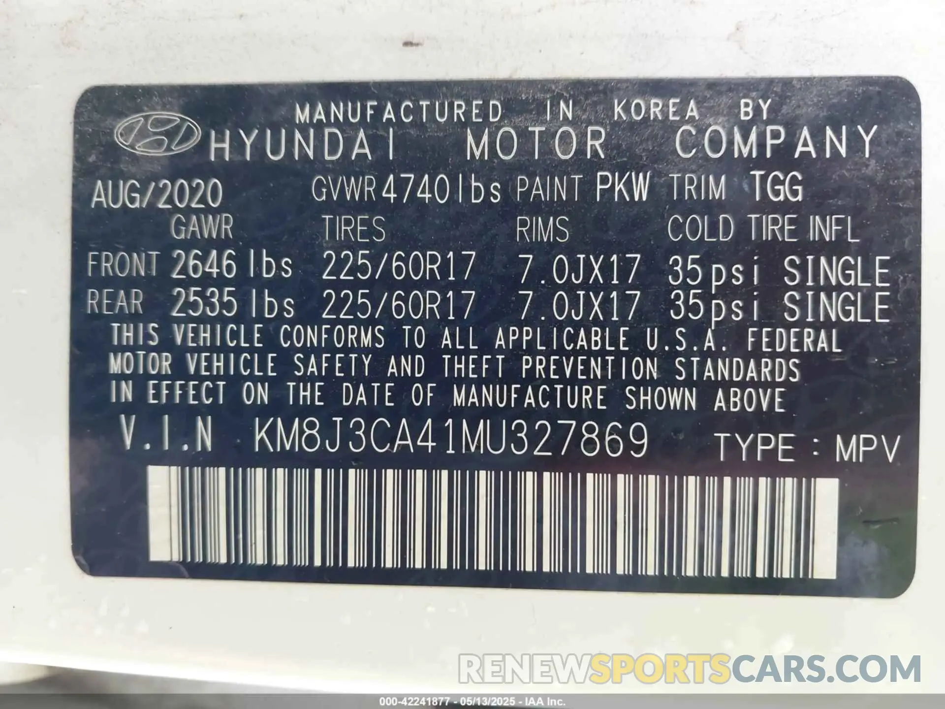 9 Photograph of a damaged car KM8J3CA41MU327869 HYUNDAI TUCSON 2021