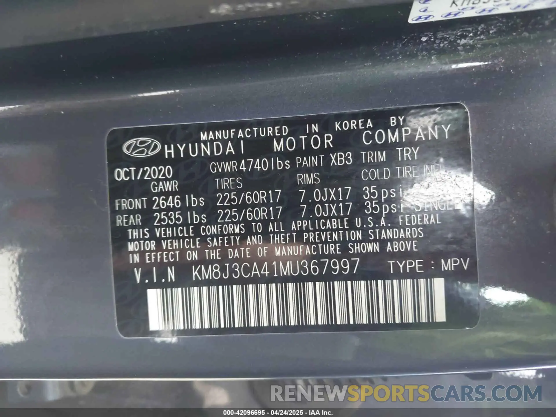 9 Photograph of a damaged car KM8J3CA41MU367997 HYUNDAI TUCSON 2021