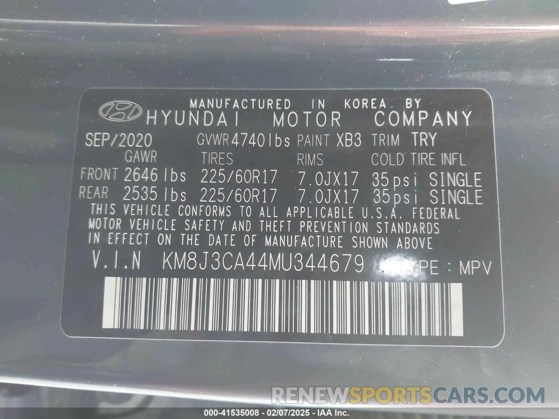9 Photograph of a damaged car KM8J3CA44MU344679 HYUNDAI TUCSON 2021
