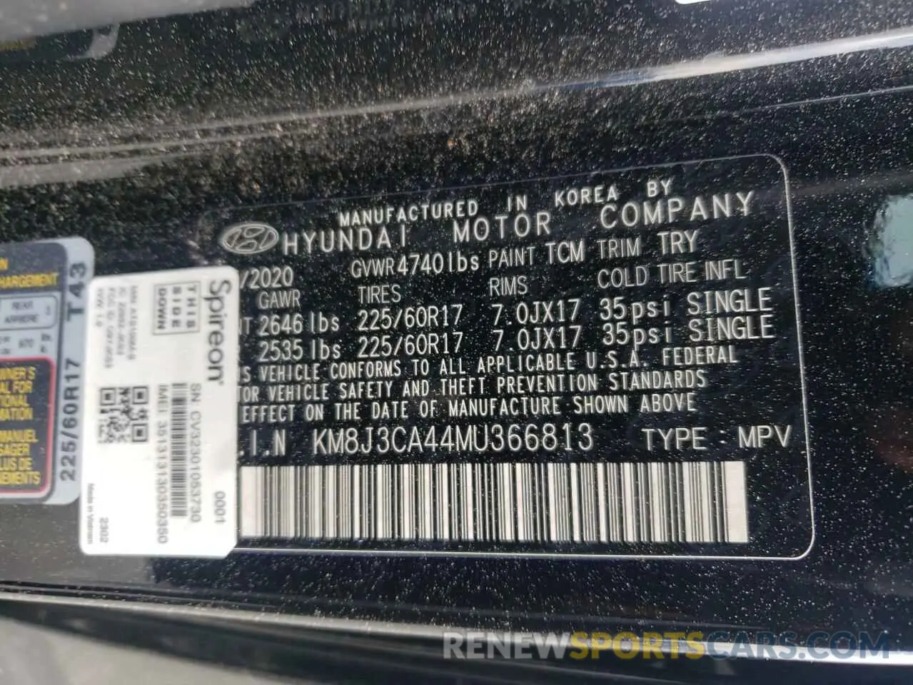 14 Photograph of a damaged car KM8J3CA44MU366813 HYUNDAI TUCSON 2021