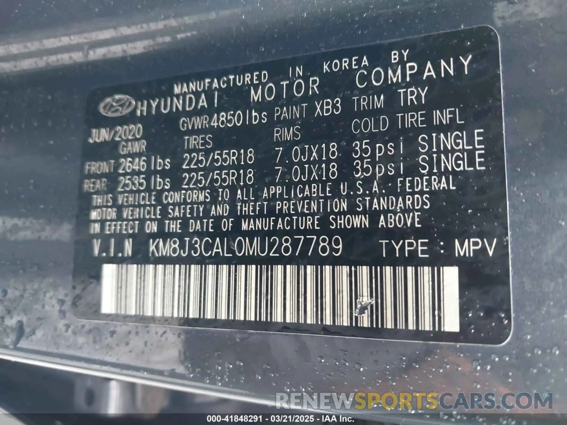 9 Photograph of a damaged car KM8J3CAL0MU287789 HYUNDAI TUCSON 2021