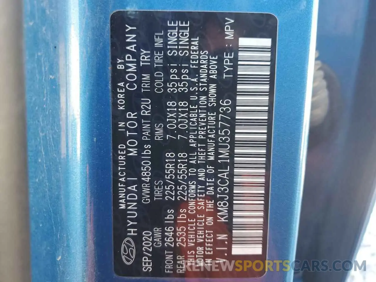 14 Photograph of a damaged car KM8J3CAL1MU357736 HYUNDAI TUCSON 2021