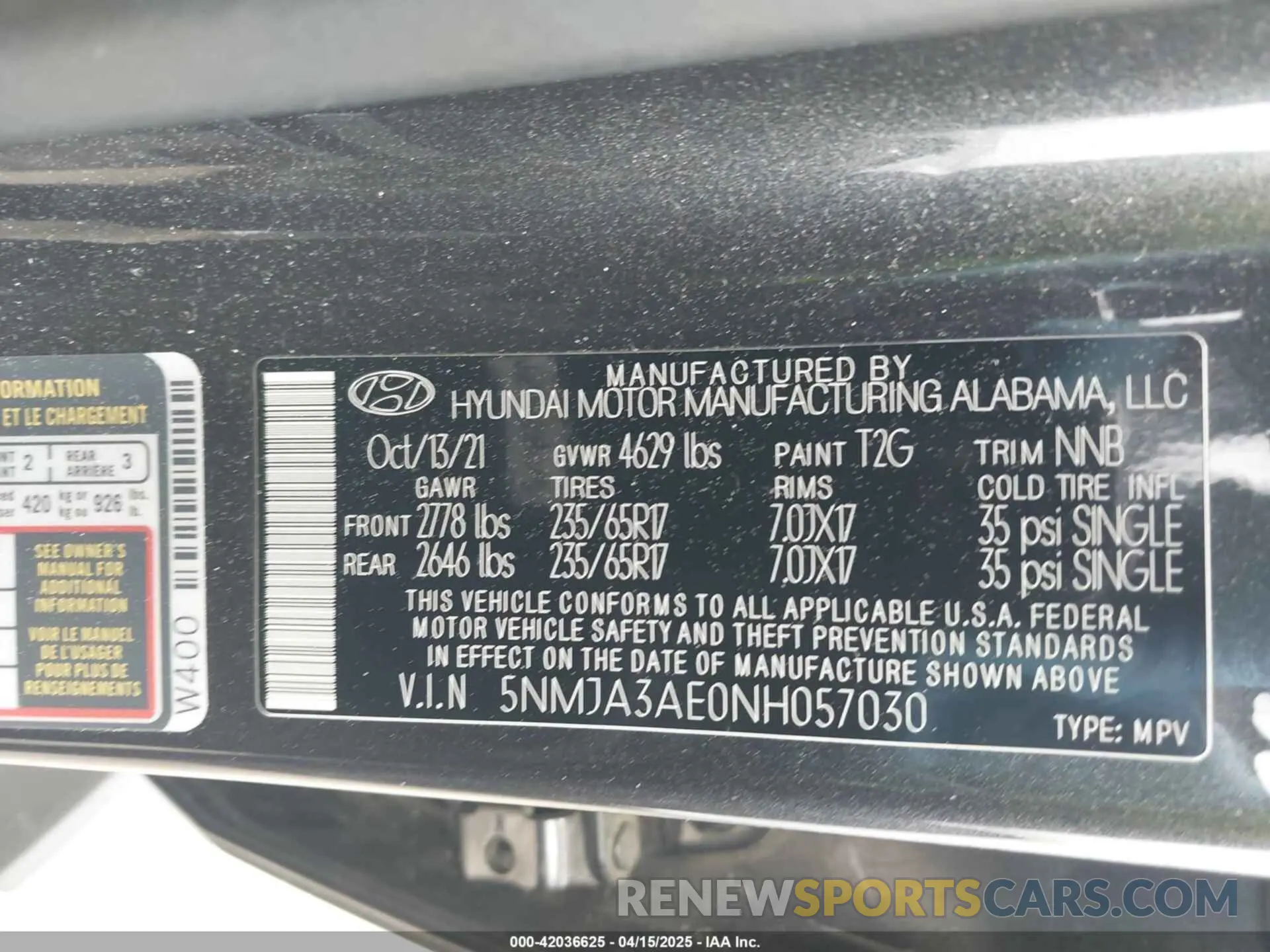 9 Photograph of a damaged car 5NMJA3AE0NH057030 HYUNDAI TUCSON 2022