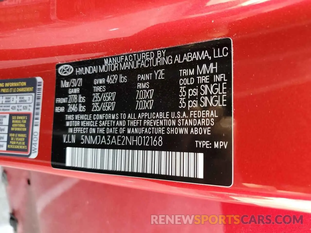 13 Photograph of a damaged car 5NMJA3AE2NH012168 HYUNDAI TUCSON 2022