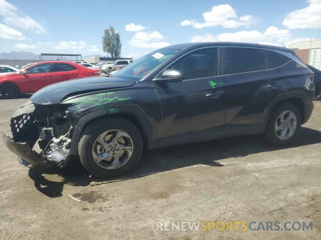 1 Photograph of a damaged car 5NMJA3AE9NH085294 HYUNDAI TUCSON 2022