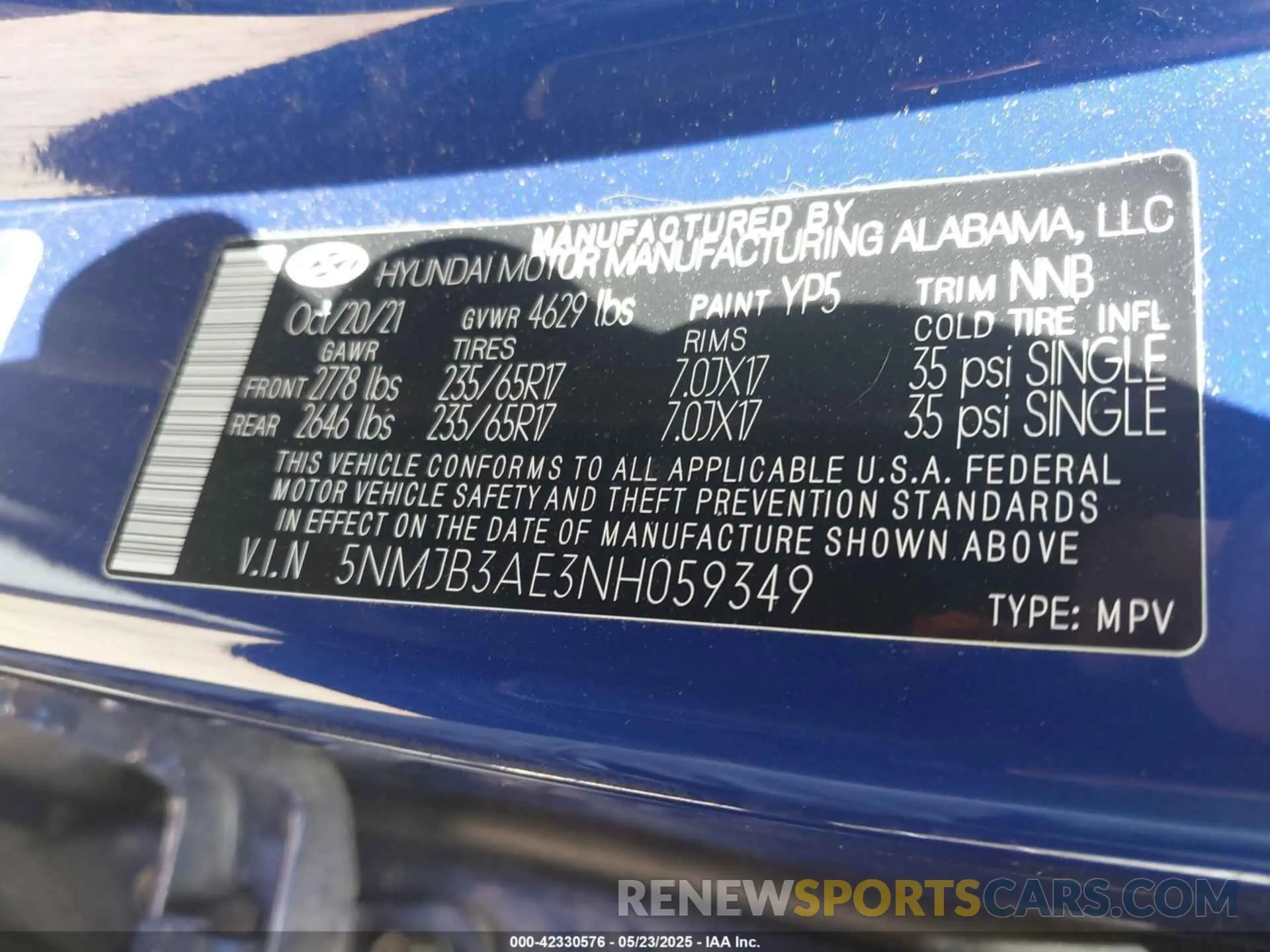 9 Photograph of a damaged car 5NMJB3AE3NH059349 HYUNDAI TUCSON 2022