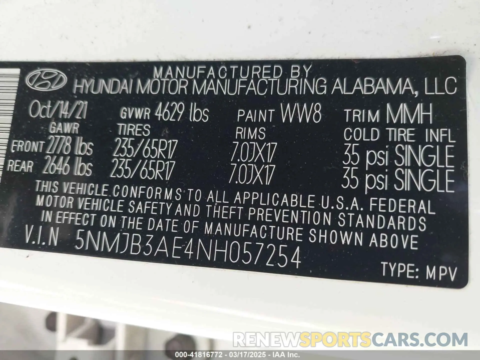 8 Photograph of a damaged car 5NMJB3AE4NH057254 HYUNDAI TUCSON 2022