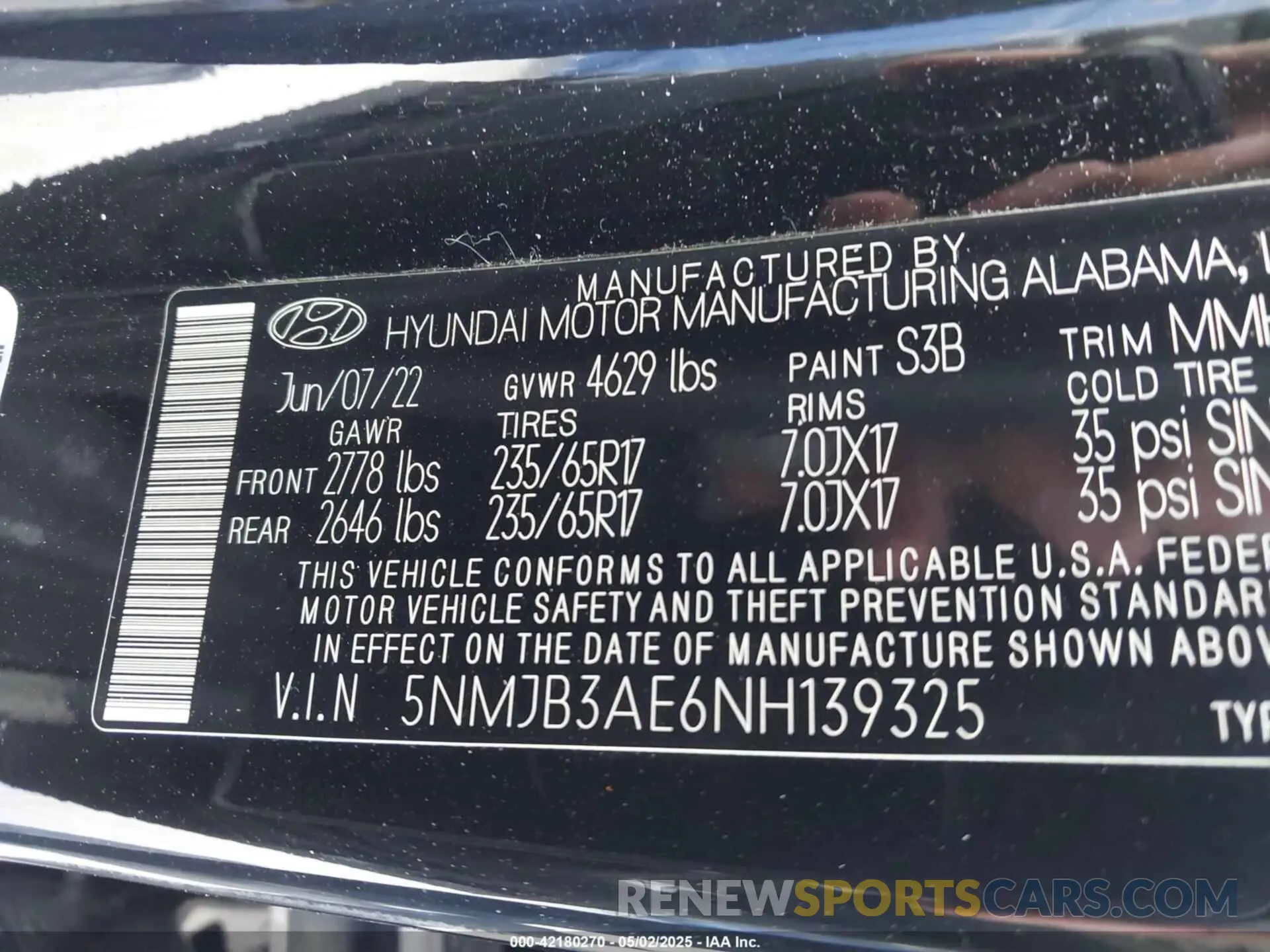 9 Photograph of a damaged car 5NMJB3AE6NH139325 HYUNDAI TUCSON 2022