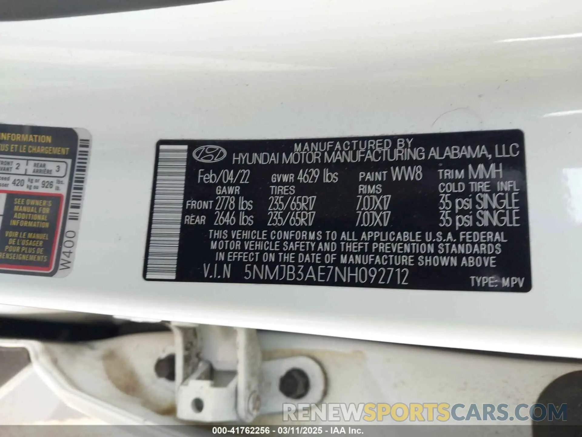 9 Photograph of a damaged car 5NMJB3AE7NH092712 HYUNDAI TUCSON 2022