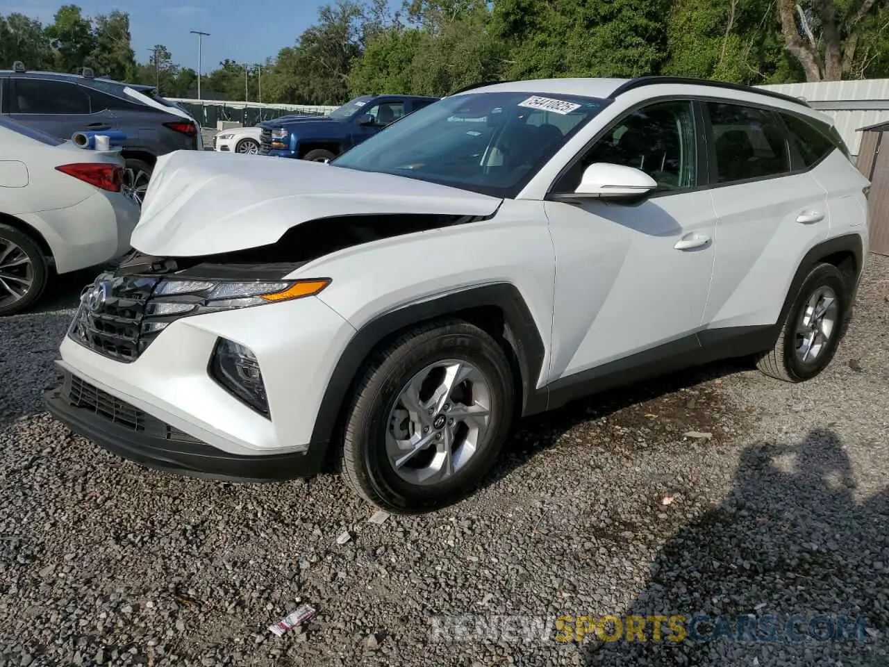 1 Photograph of a damaged car 5NMJB3AE8NH084523 HYUNDAI TUCSON 2022