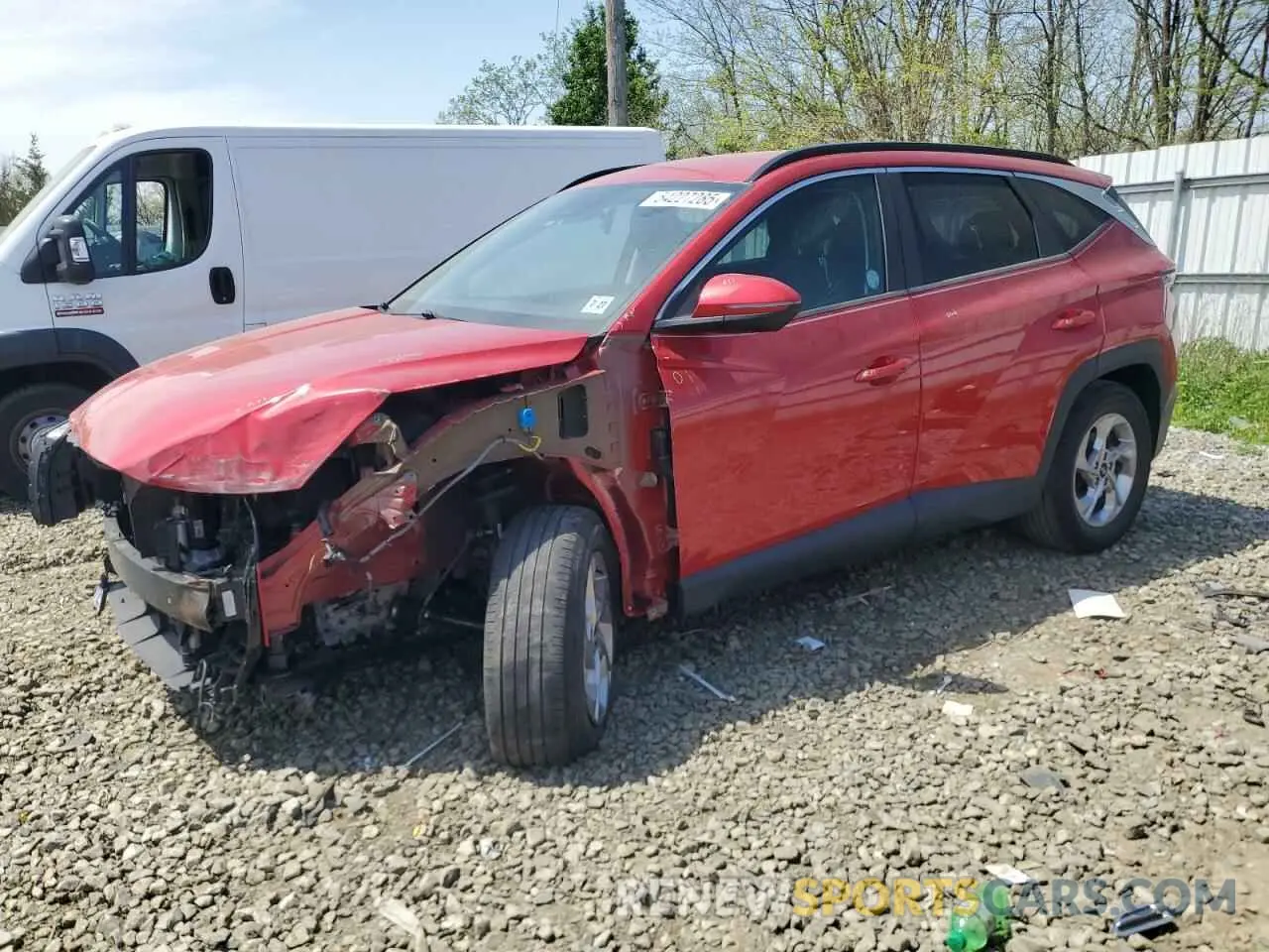 1 Photograph of a damaged car 5NMJBCAE0NH016152 HYUNDAI TUCSON 2022