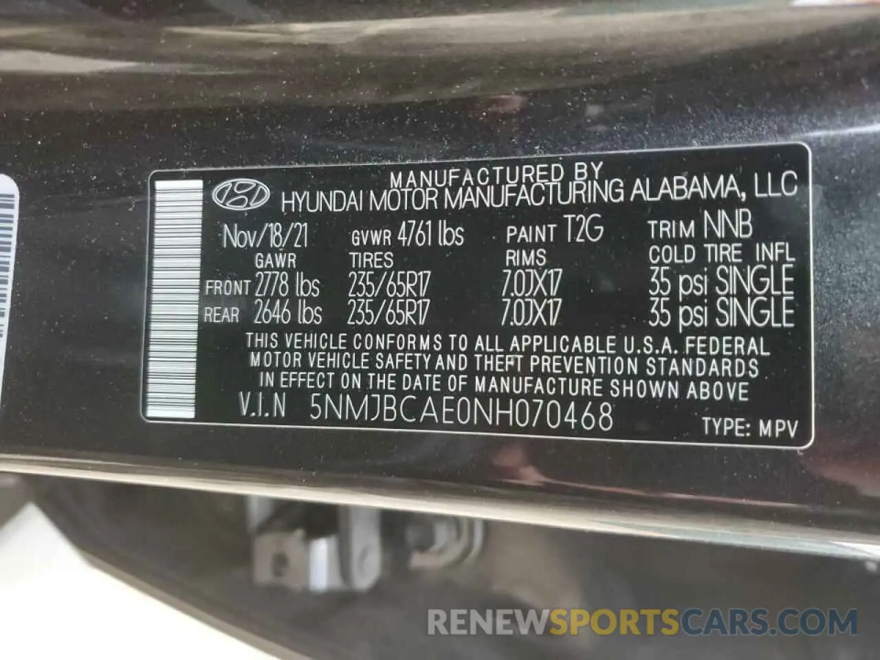 15 Photograph of a damaged car 5NMJBCAE0NH070468 HYUNDAI TUCSON 2022