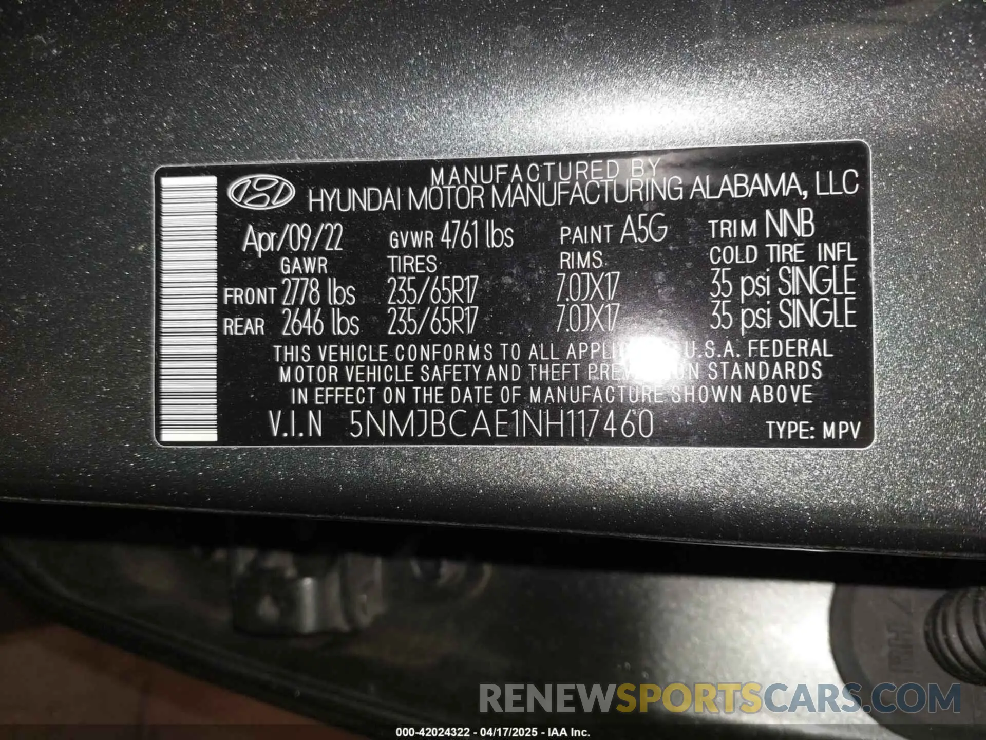9 Photograph of a damaged car 5NMJBCAE1NH117460 HYUNDAI TUCSON 2022
