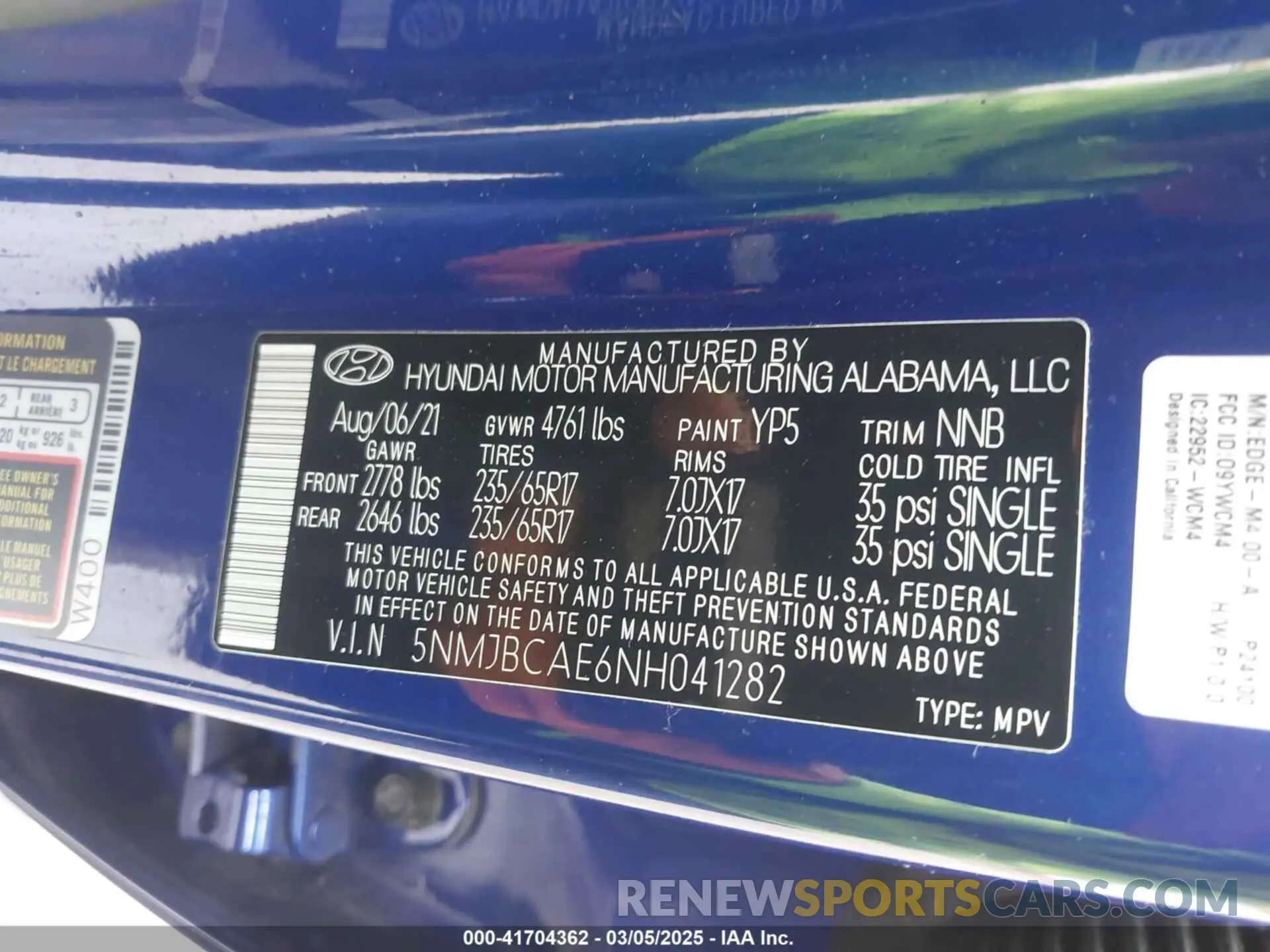 9 Photograph of a damaged car 5NMJBCAE6NH041282 HYUNDAI TUCSON 2022