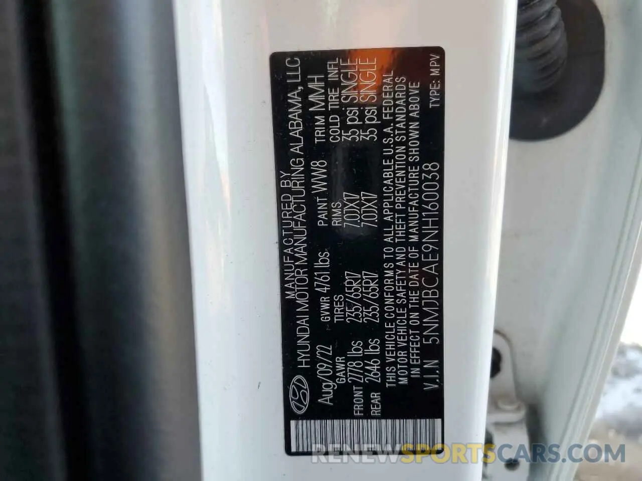 14 Photograph of a damaged car 5NMJBCAE9NH160038 HYUNDAI TUCSON 2022