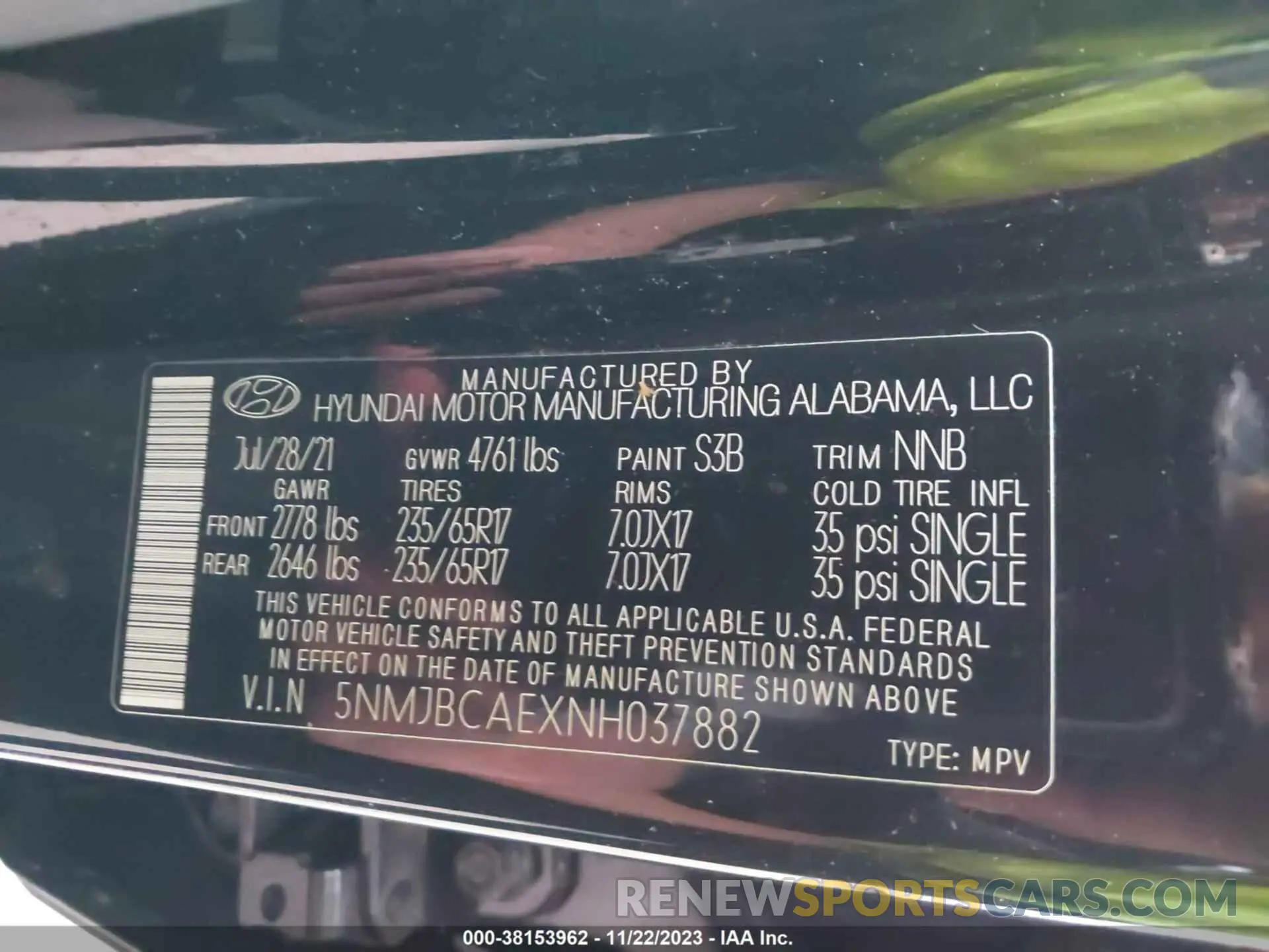 9 Photograph of a damaged car 5NMJBCAEXNH037882 HYUNDAI TUCSON 2022