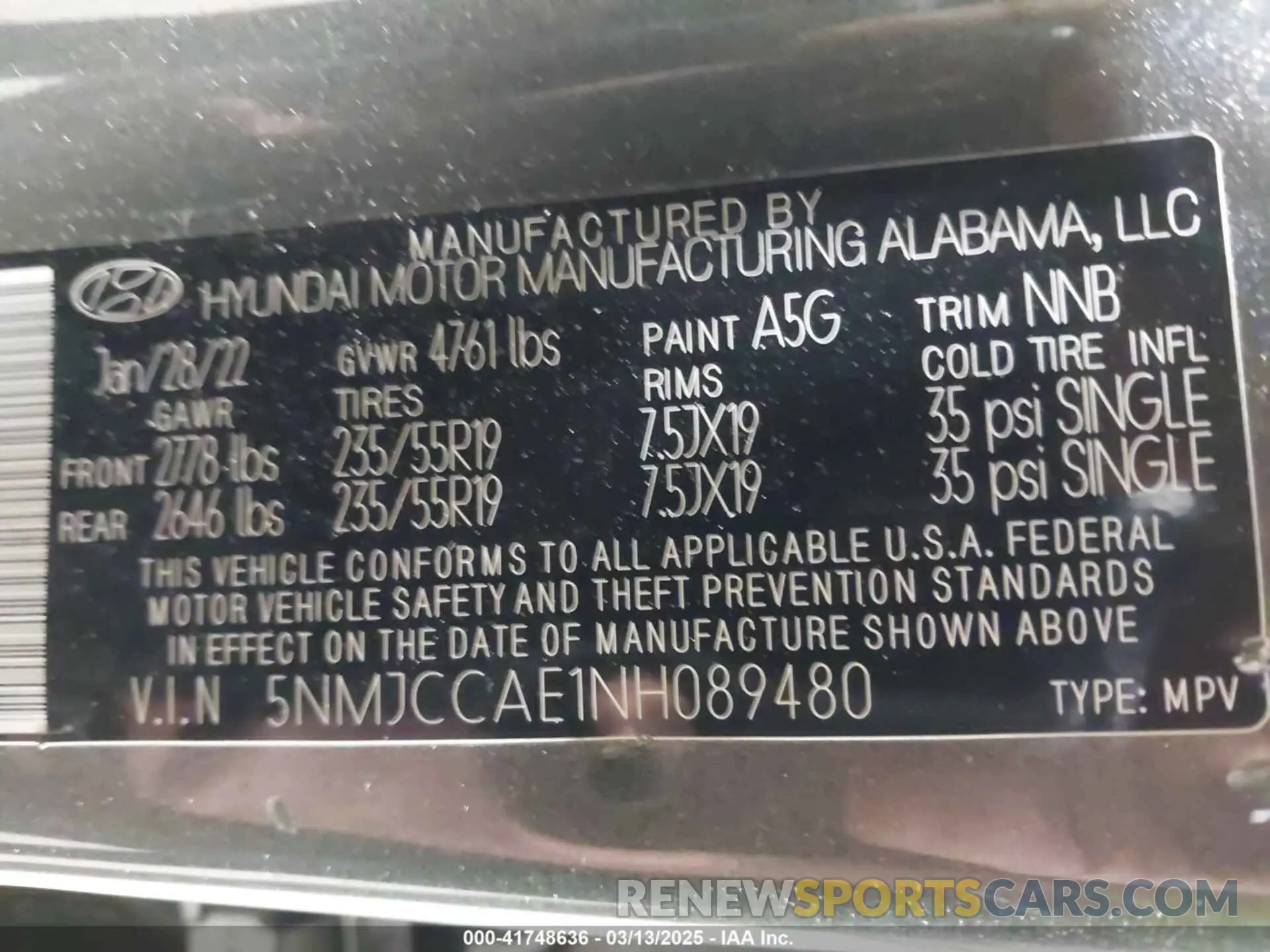 9 Photograph of a damaged car 5NMJCCAE1NH089480 HYUNDAI TUCSON 2022