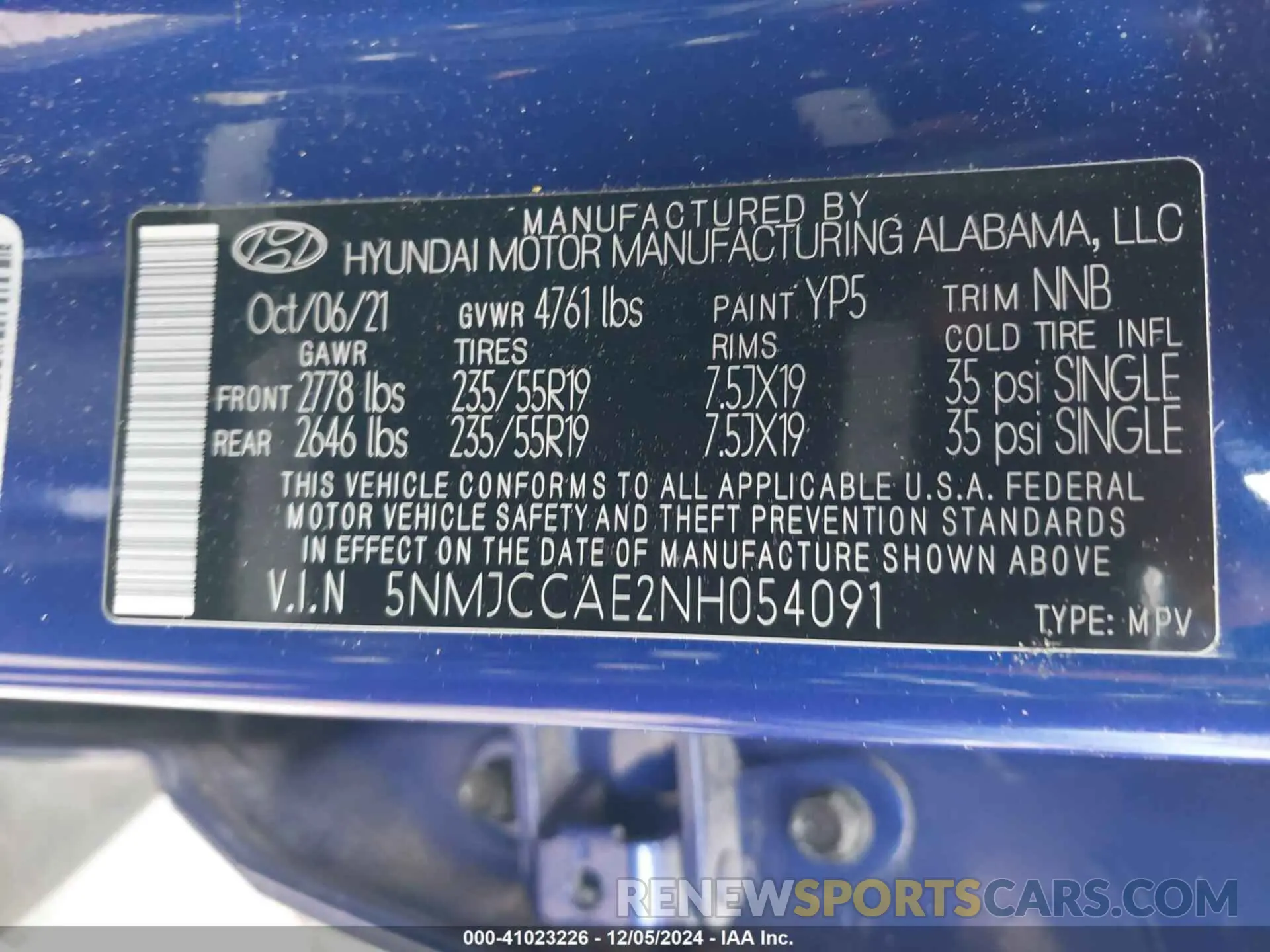 9 Photograph of a damaged car 5NMJCCAE2NH054091 HYUNDAI TUCSON 2022