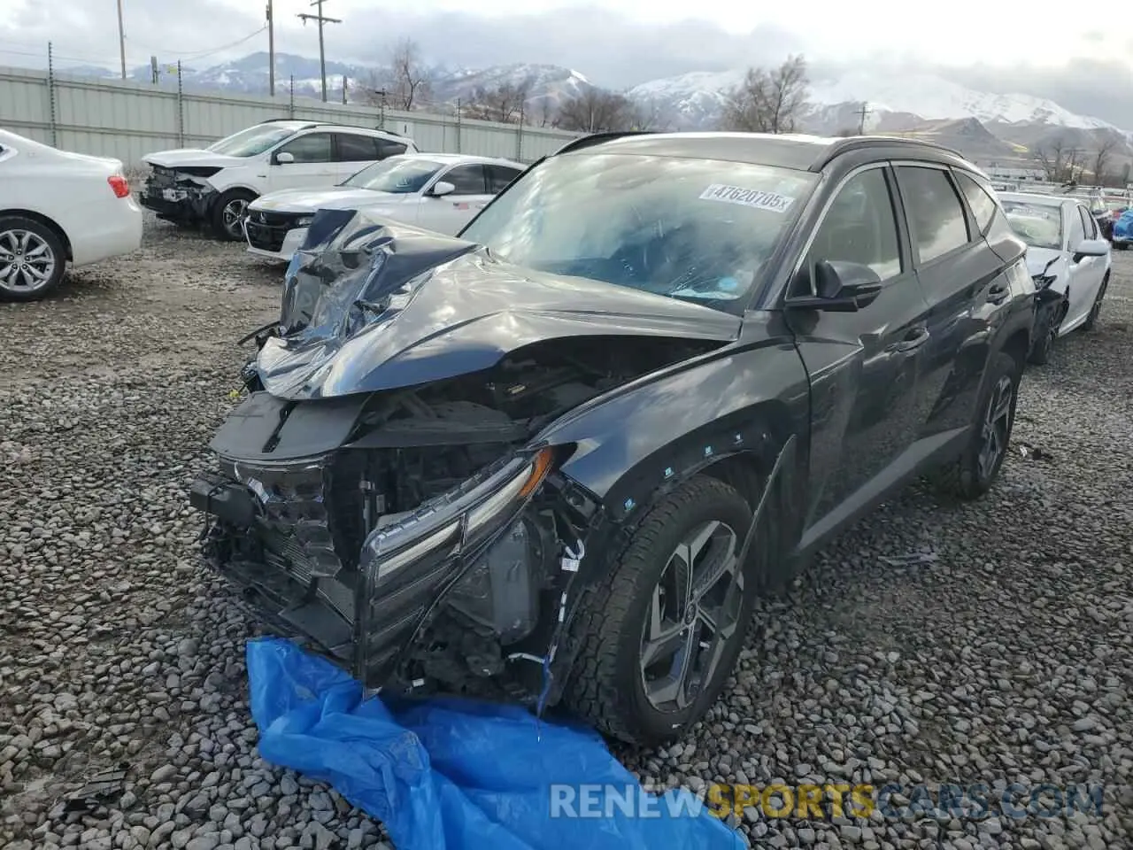 1 Photograph of a damaged car 5NMJCCAE2NH118999 HYUNDAI TUCSON 2022