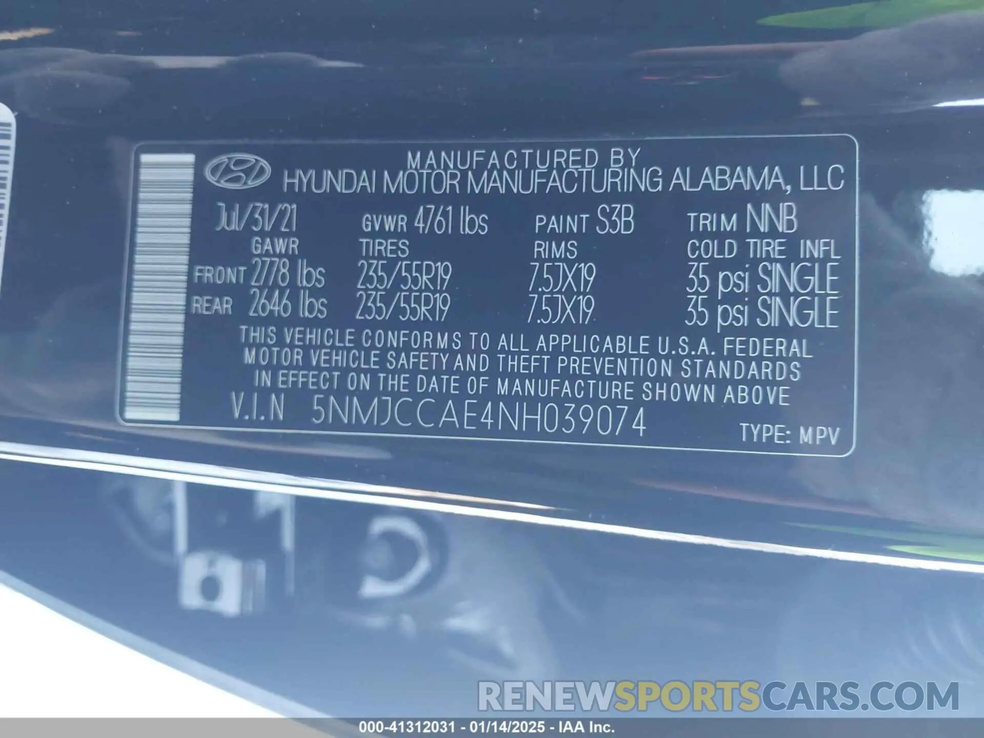 9 Photograph of a damaged car 5NMJCCAE4NH039074 HYUNDAI TUCSON 2022