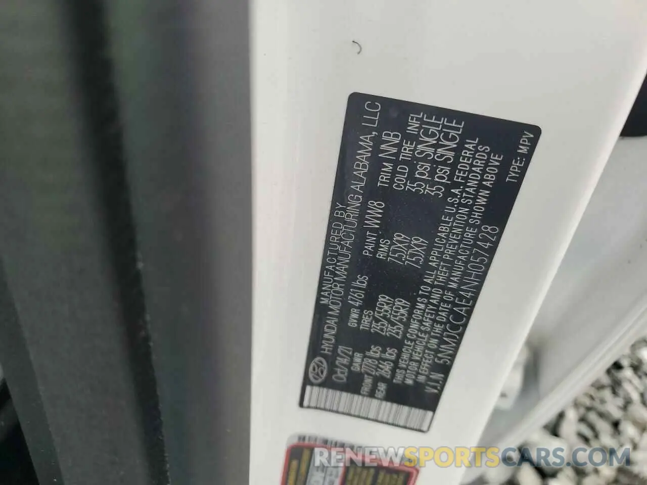 13 Photograph of a damaged car 5NMJCCAE4NH057428 HYUNDAI TUCSON 2022