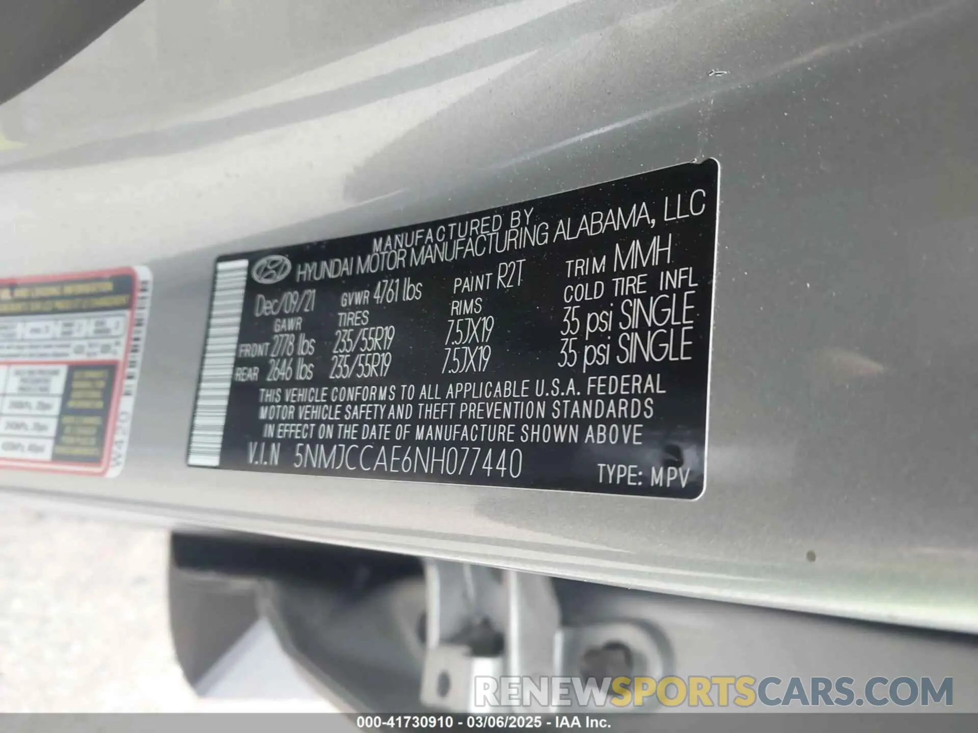 9 Photograph of a damaged car 5NMJCCAE6NH077440 HYUNDAI TUCSON 2022