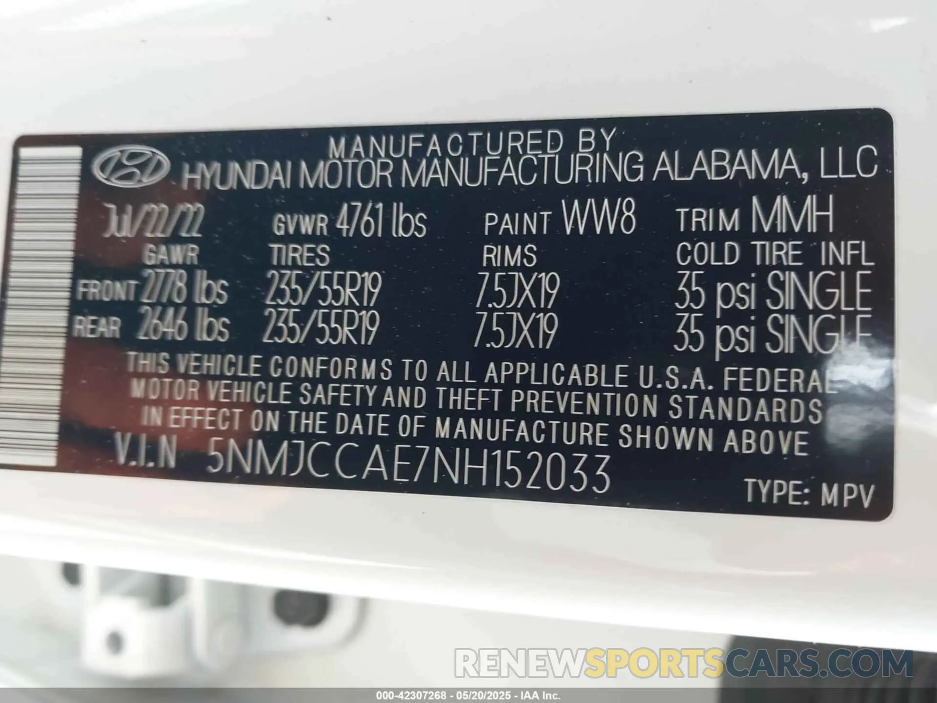 9 Photograph of a damaged car 5NMJCCAE7NH152033 HYUNDAI TUCSON 2022