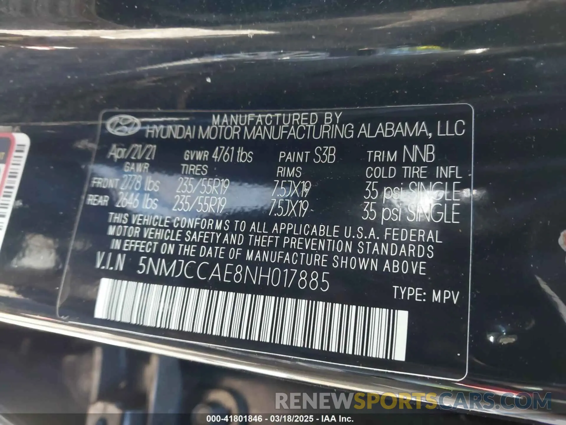 9 Photograph of a damaged car 5NMJCCAE8NH017885 HYUNDAI TUCSON 2022