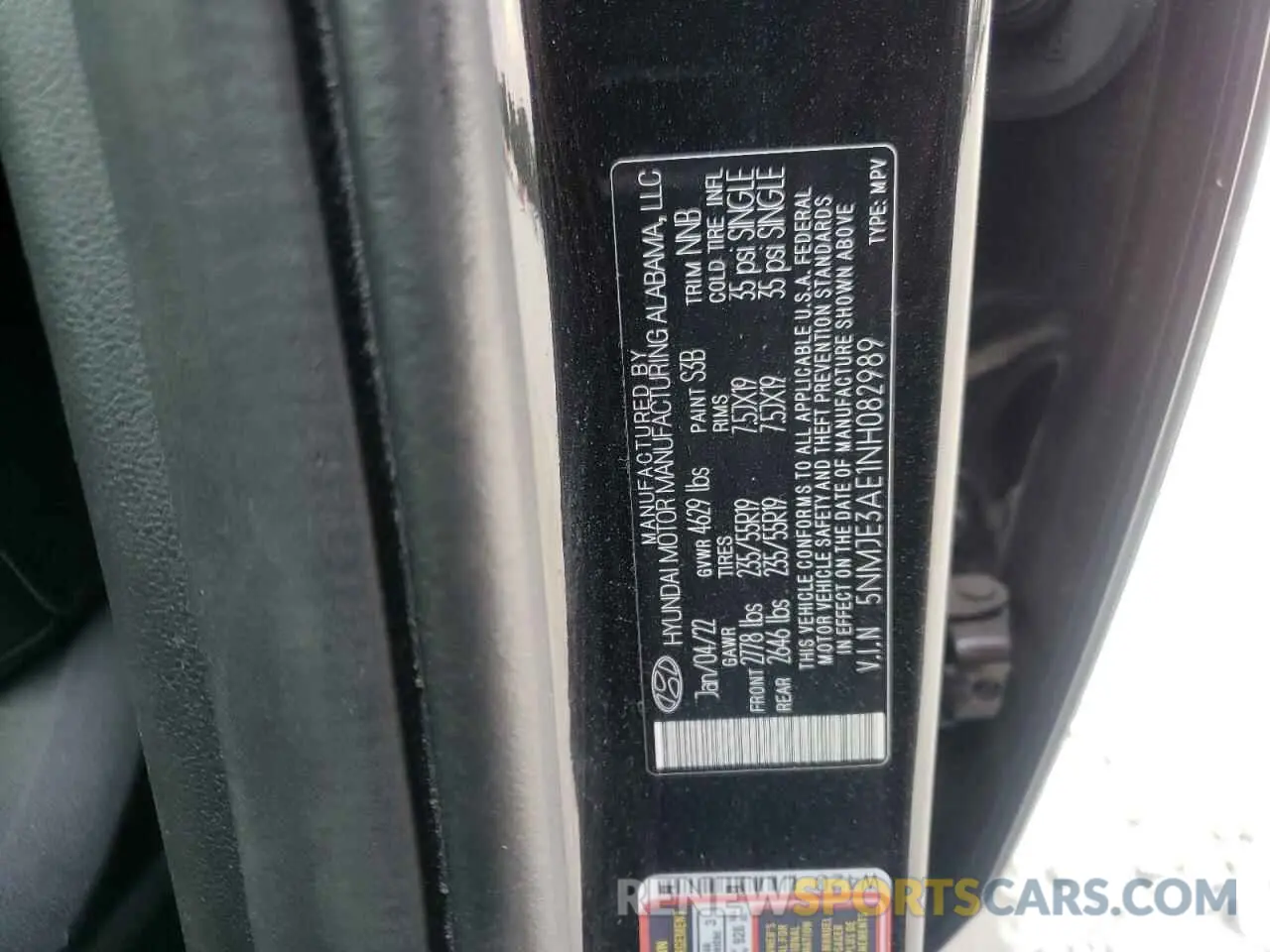 13 Photograph of a damaged car 5NMJE3AE1NH082989 HYUNDAI TUCSON 2022