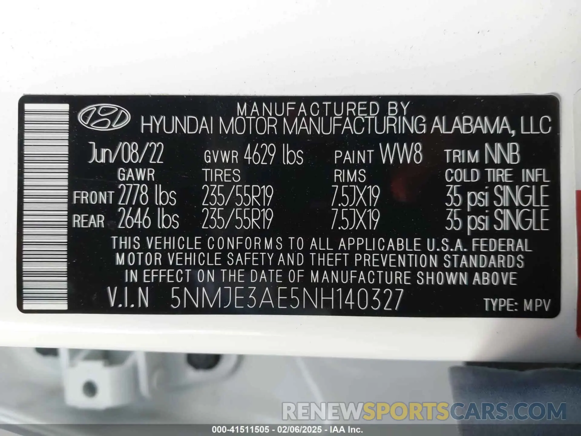 9 Photograph of a damaged car 5NMJE3AE5NH140327 HYUNDAI TUCSON 2022