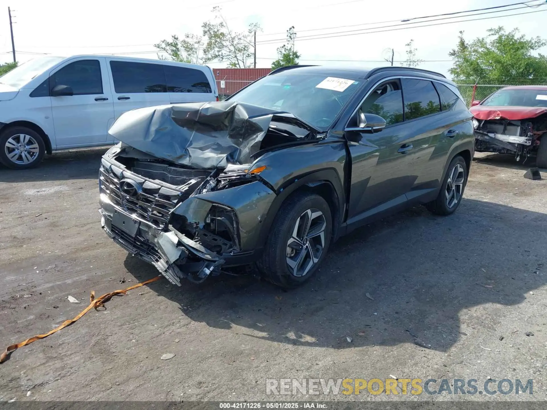 2 Photograph of a damaged car 5NMJE3AE9NH160242 HYUNDAI TUCSON 2022