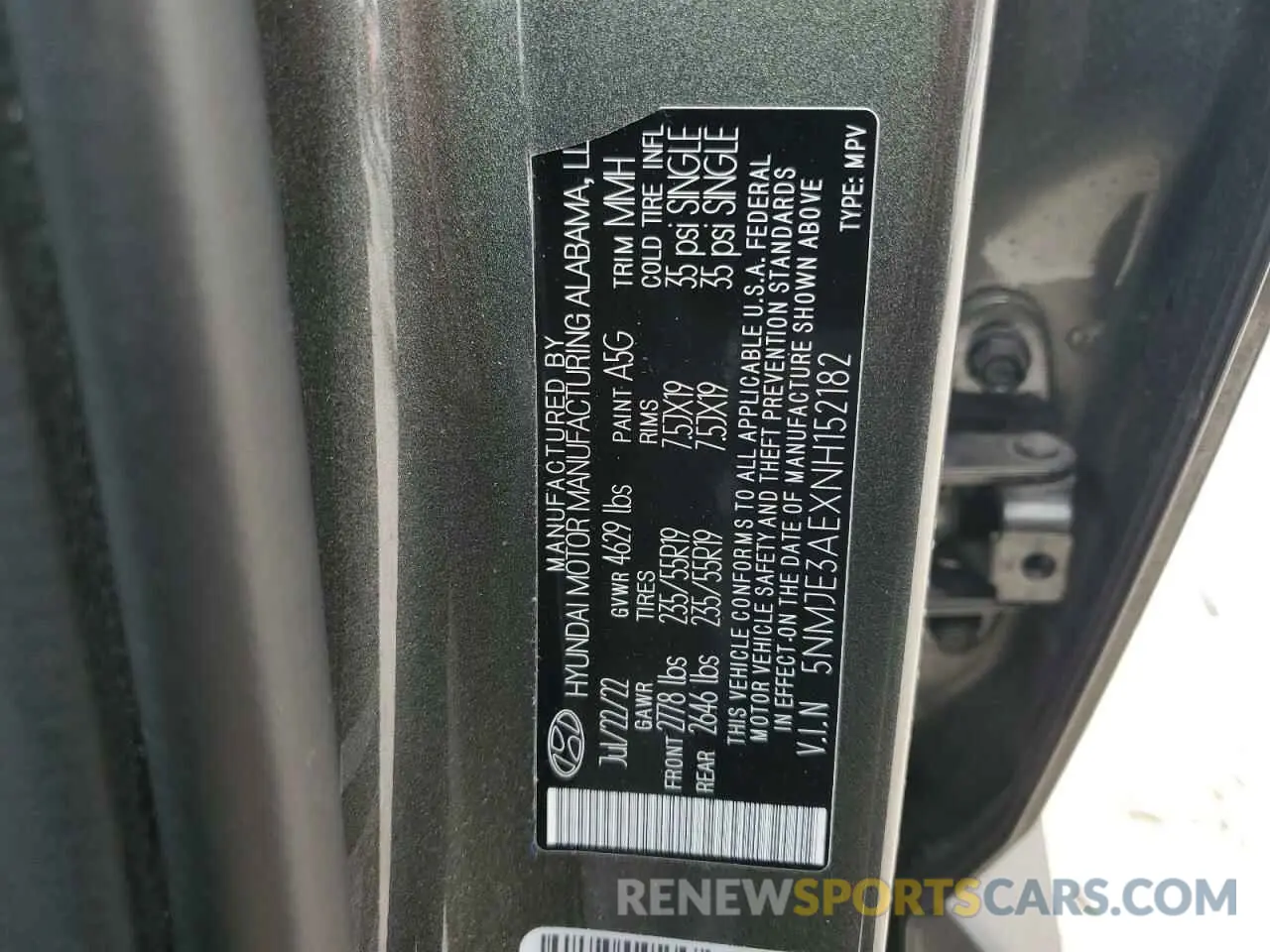 14 Photograph of a damaged car 5NMJE3AEXNH152182 HYUNDAI TUCSON 2022