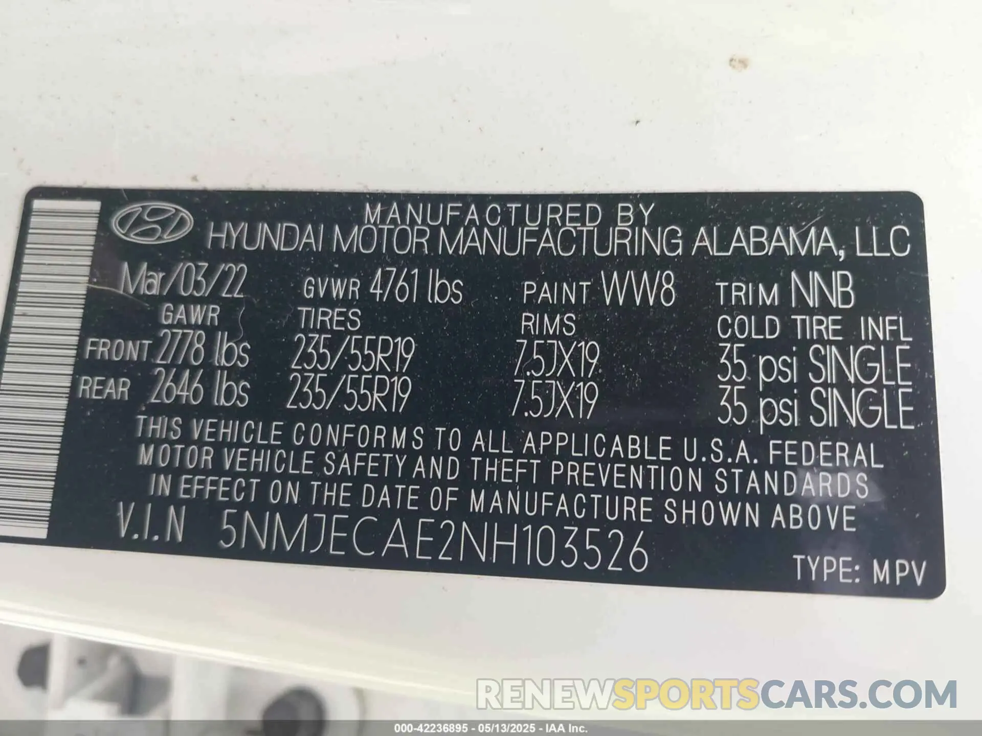 9 Photograph of a damaged car 5NMJECAE2NH103526 HYUNDAI TUCSON 2022