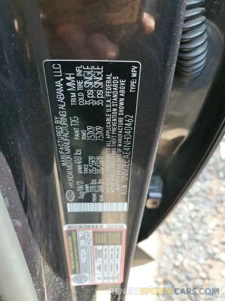 13 Photograph of a damaged car 5NMJECAE4NH040462 HYUNDAI TUCSON 2022