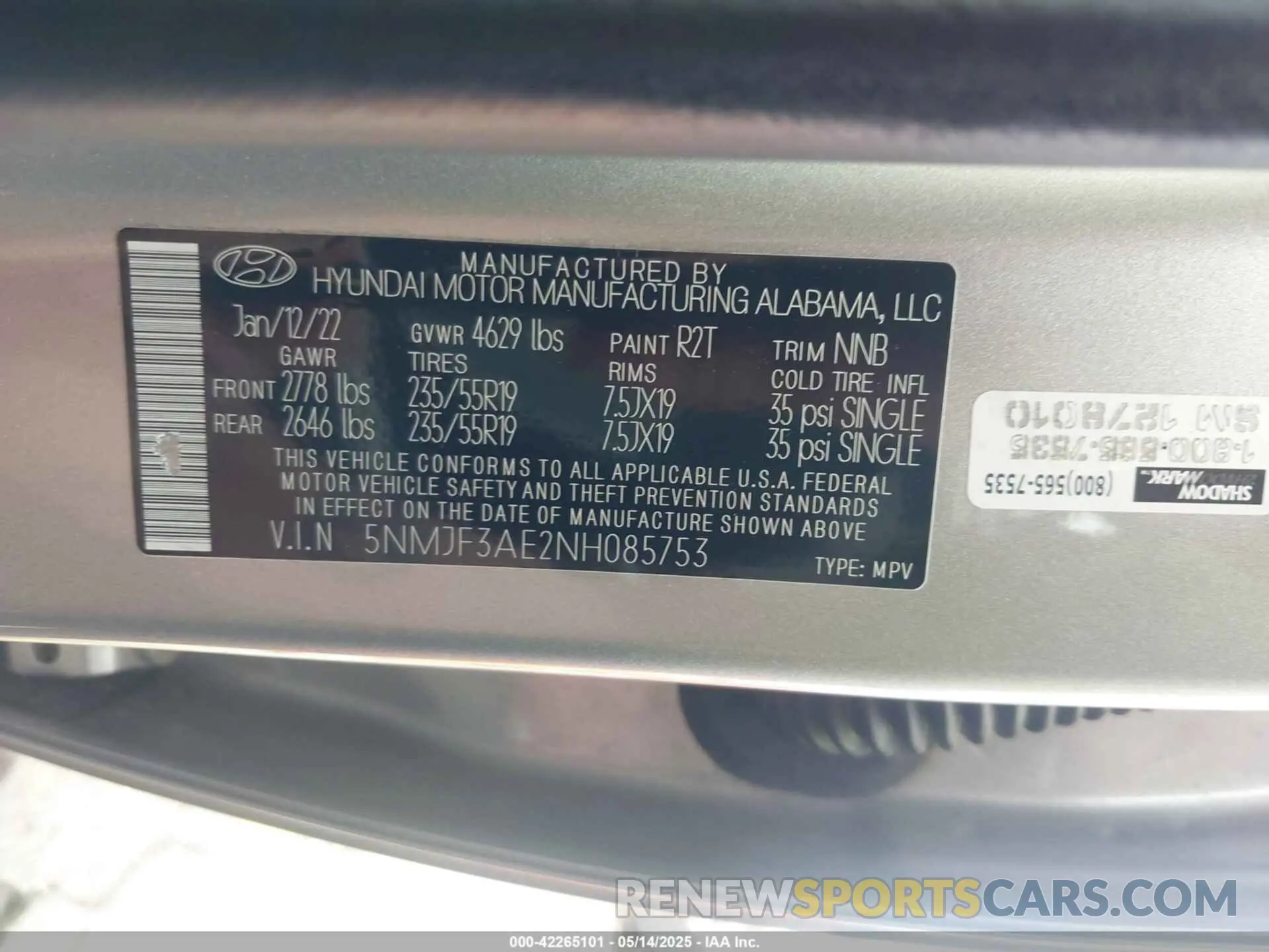 9 Photograph of a damaged car 5NMJF3AE2NH085753 HYUNDAI TUCSON 2022