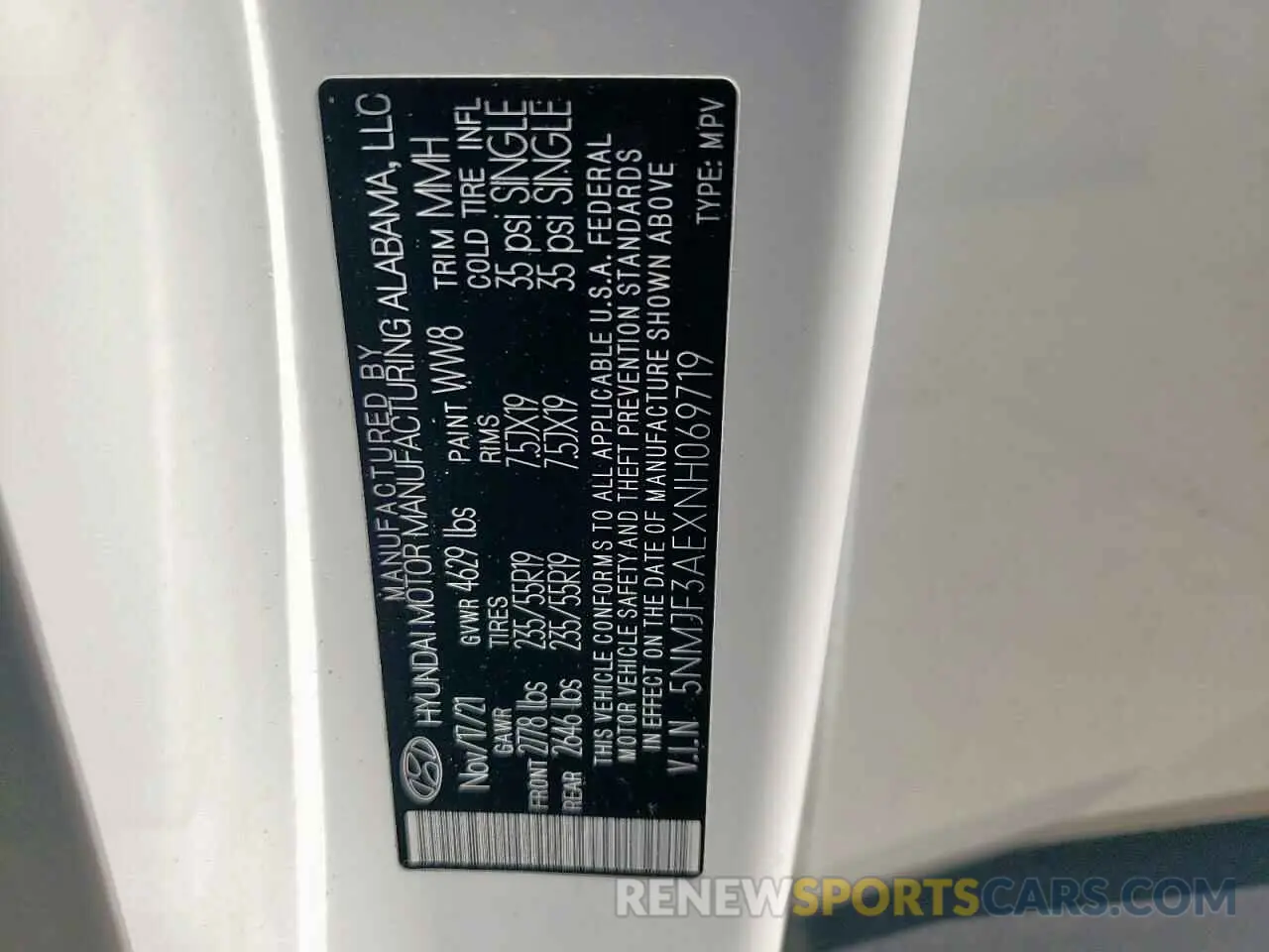 13 Photograph of a damaged car 5NMJF3AEXNH069719 HYUNDAI TUCSON 2022