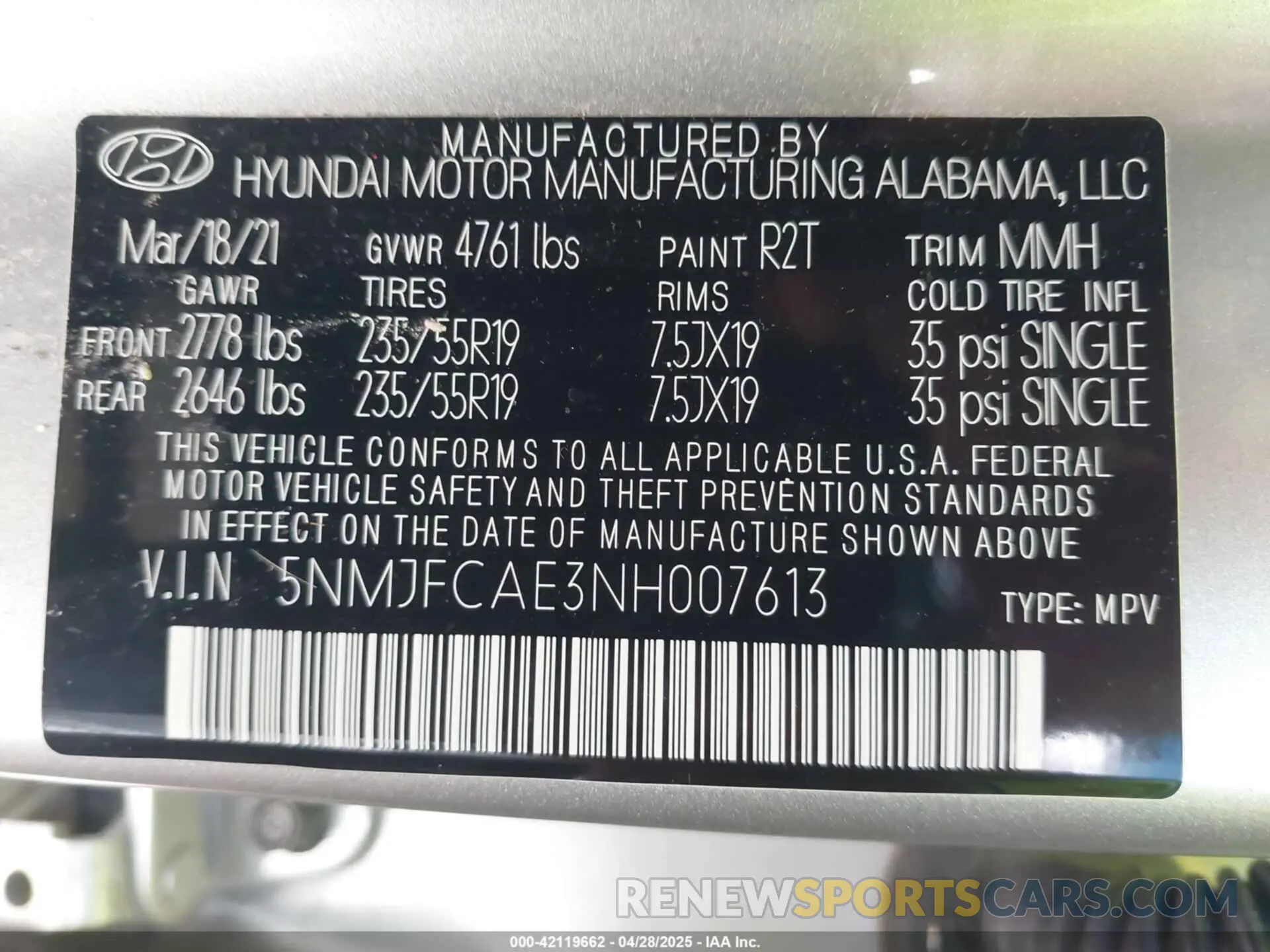 9 Photograph of a damaged car 5NMJFCAE3NH007613 HYUNDAI TUCSON 2022