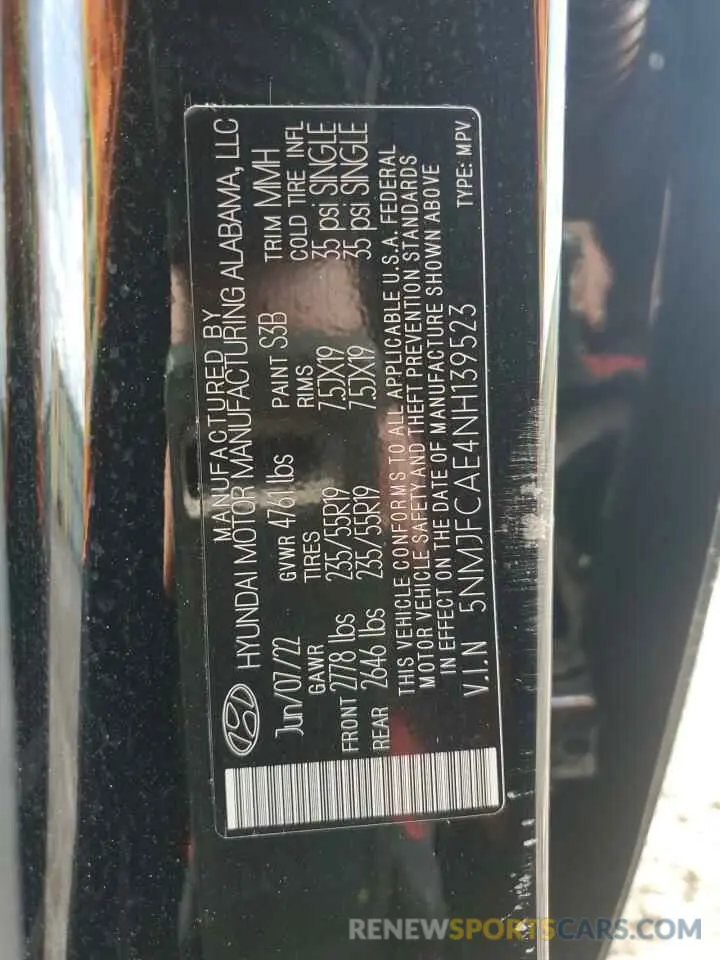 14 Photograph of a damaged car 5NMJFCAE4NH139523 HYUNDAI TUCSON 2022