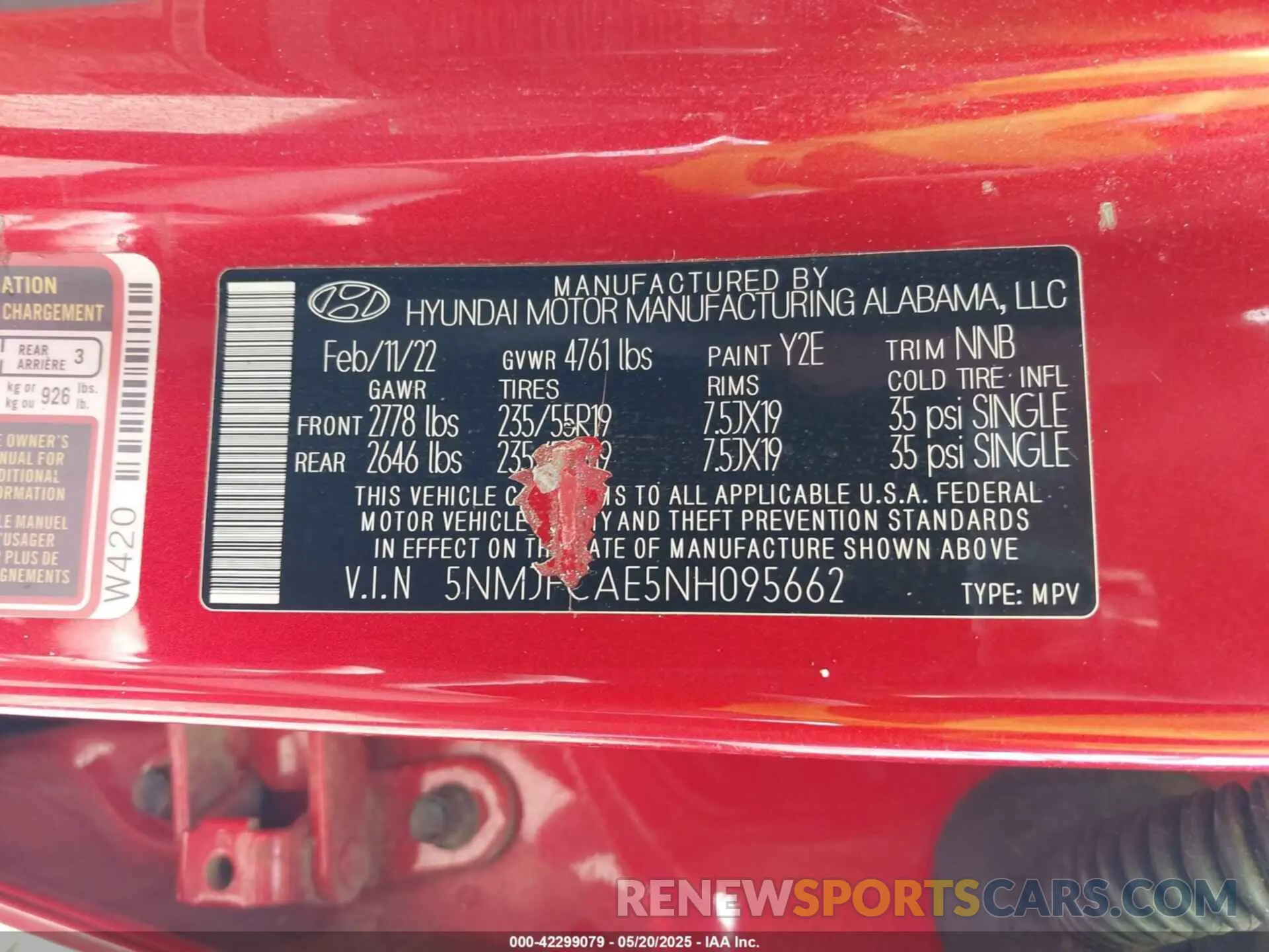 9 Photograph of a damaged car 5NMJFCAE5NH095662 HYUNDAI TUCSON 2022