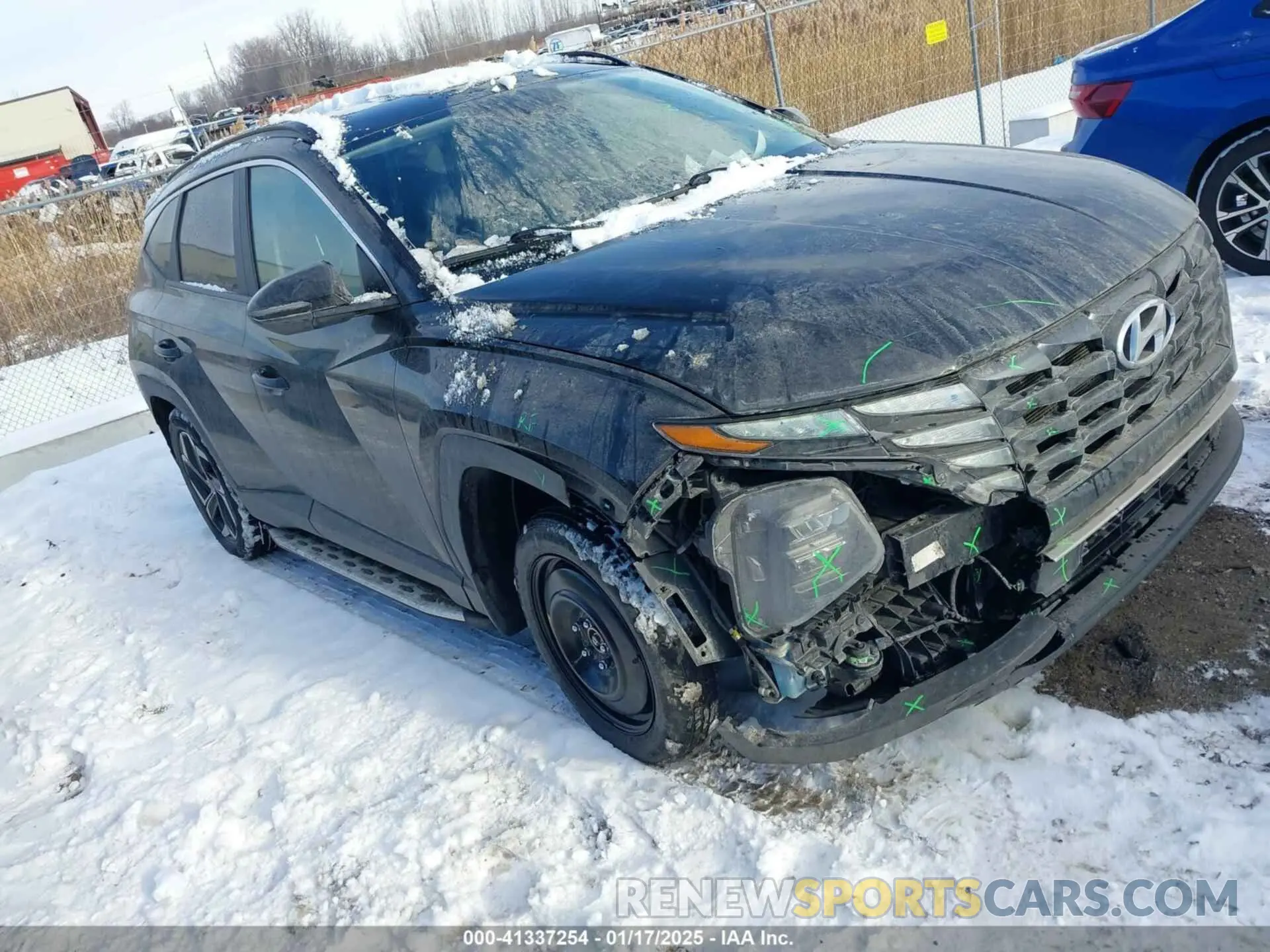 1 Photograph of a damaged car 5NMJFCAE7NH062095 HYUNDAI TUCSON 2022