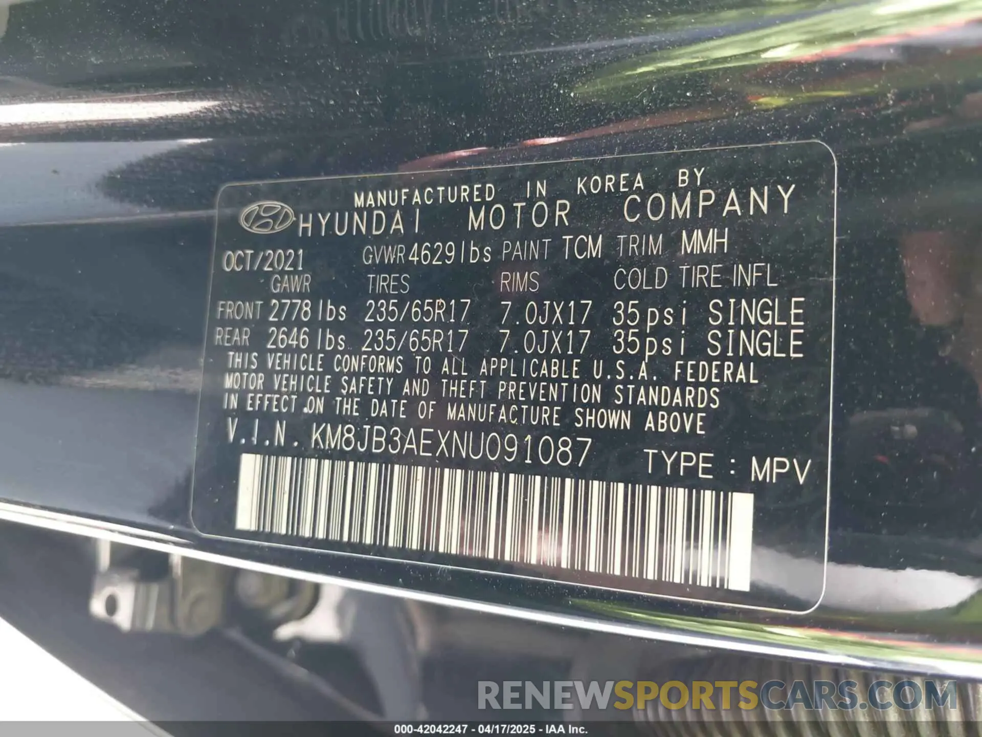 9 Photograph of a damaged car KM8JB3AEXNU091087 HYUNDAI TUCSON 2022