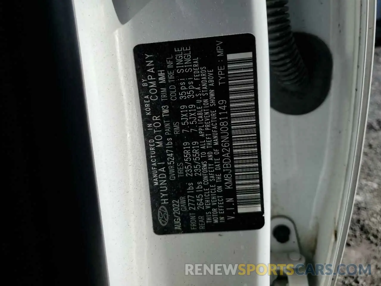 14 Photograph of a damaged car KM8JBDA26NU081149 HYUNDAI TUCSON 2022
