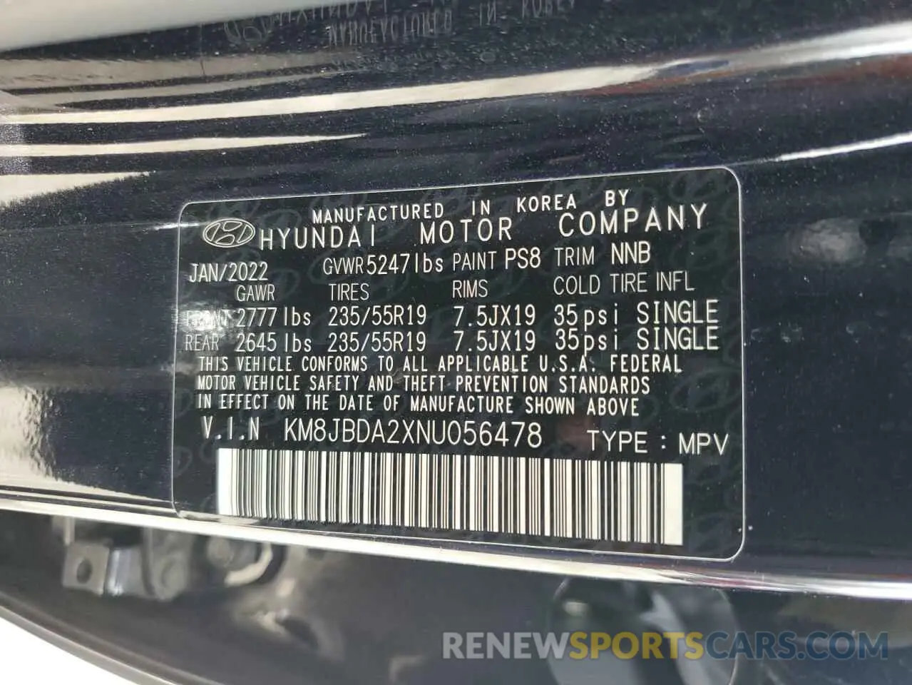 14 Photograph of a damaged car KM8JBDA2XNU056478 HYUNDAI TUCSON 2022