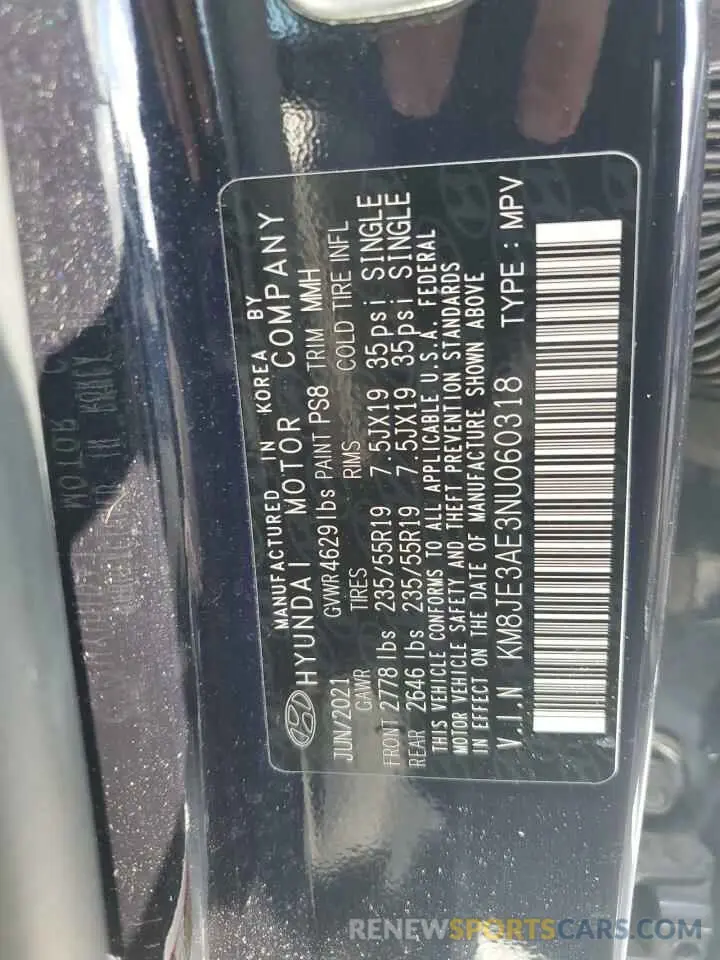 14 Photograph of a damaged car KM8JE3AE3NU060318 HYUNDAI TUCSON 2022