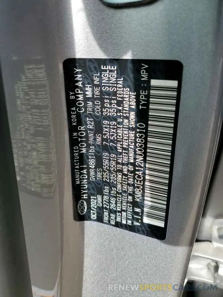 13 Photograph of a damaged car KM8JECA12NU038310 HYUNDAI TUCSON 2022