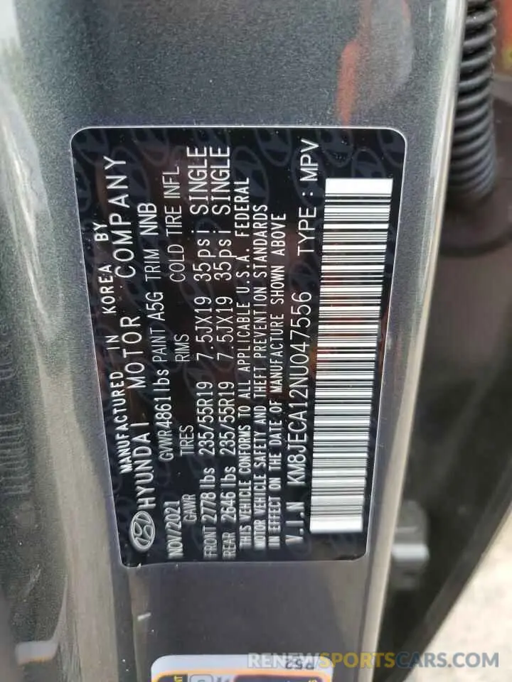 13 Photograph of a damaged car KM8JECA12NU047556 HYUNDAI TUCSON 2022